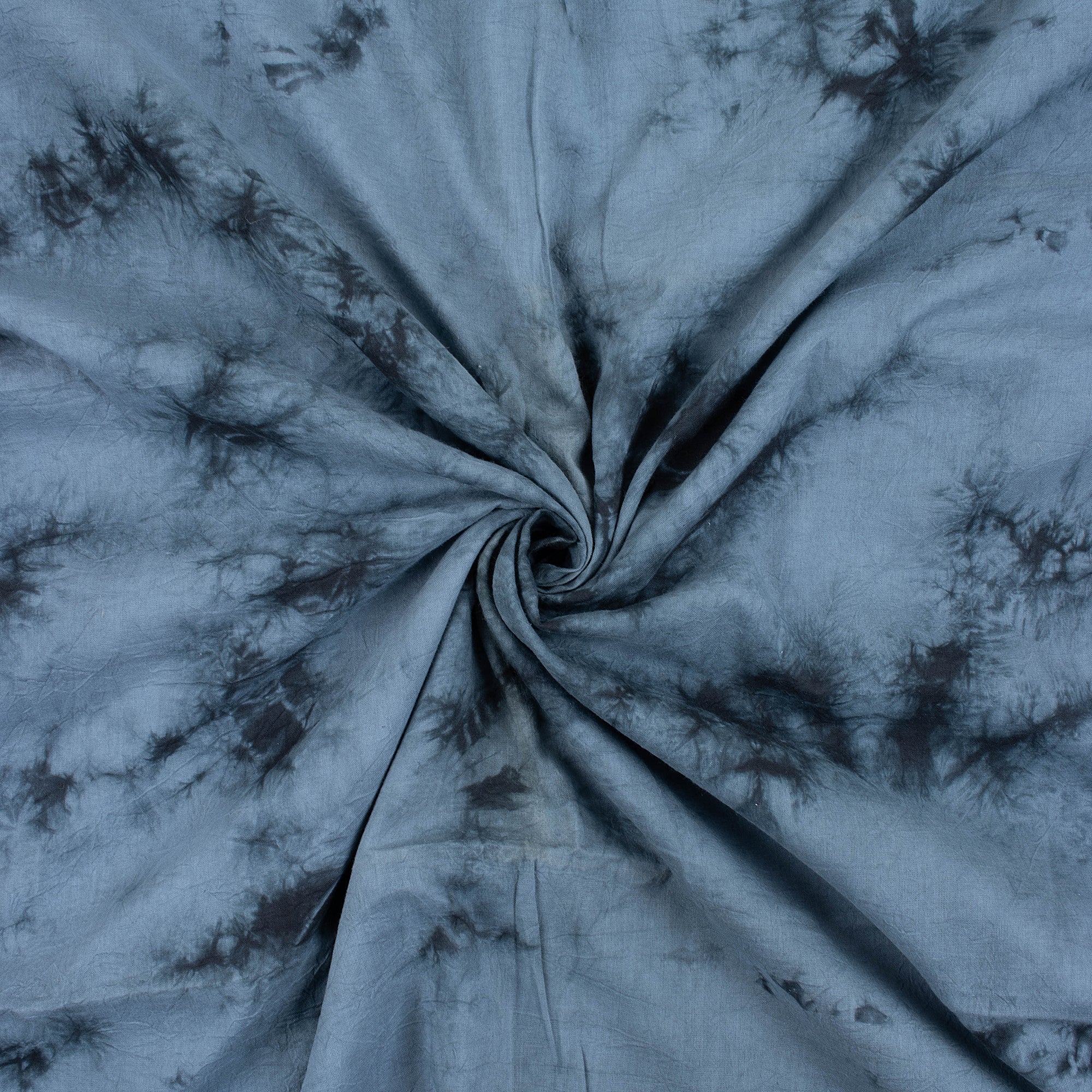 Blue Tie Dye Organic Cotton Shibori Fabric