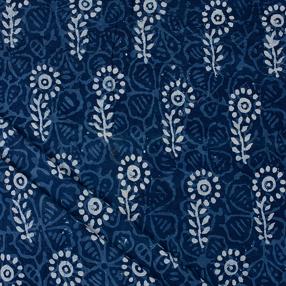 Boota Floral Print Indigo Fabric