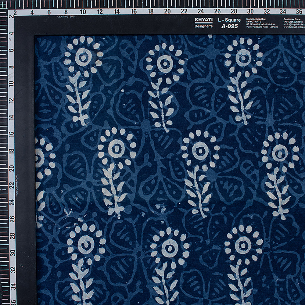 Boota Floral Print Indigo Fabric