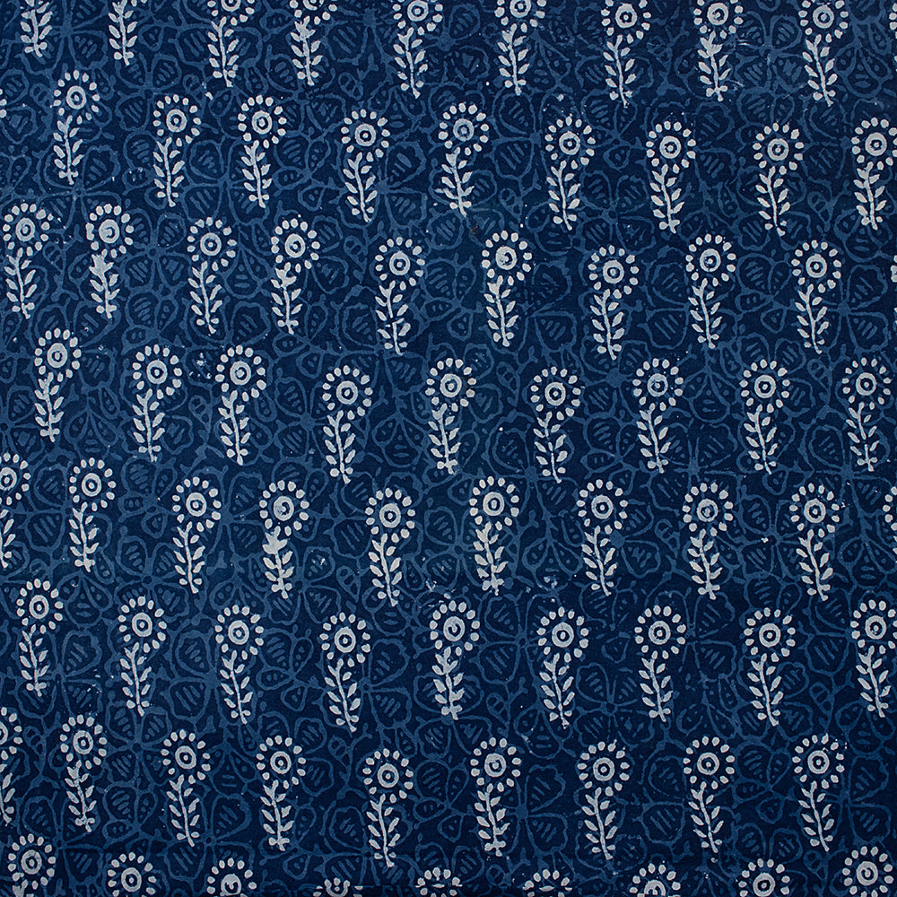 Boota Floral Print Indigo Fabric