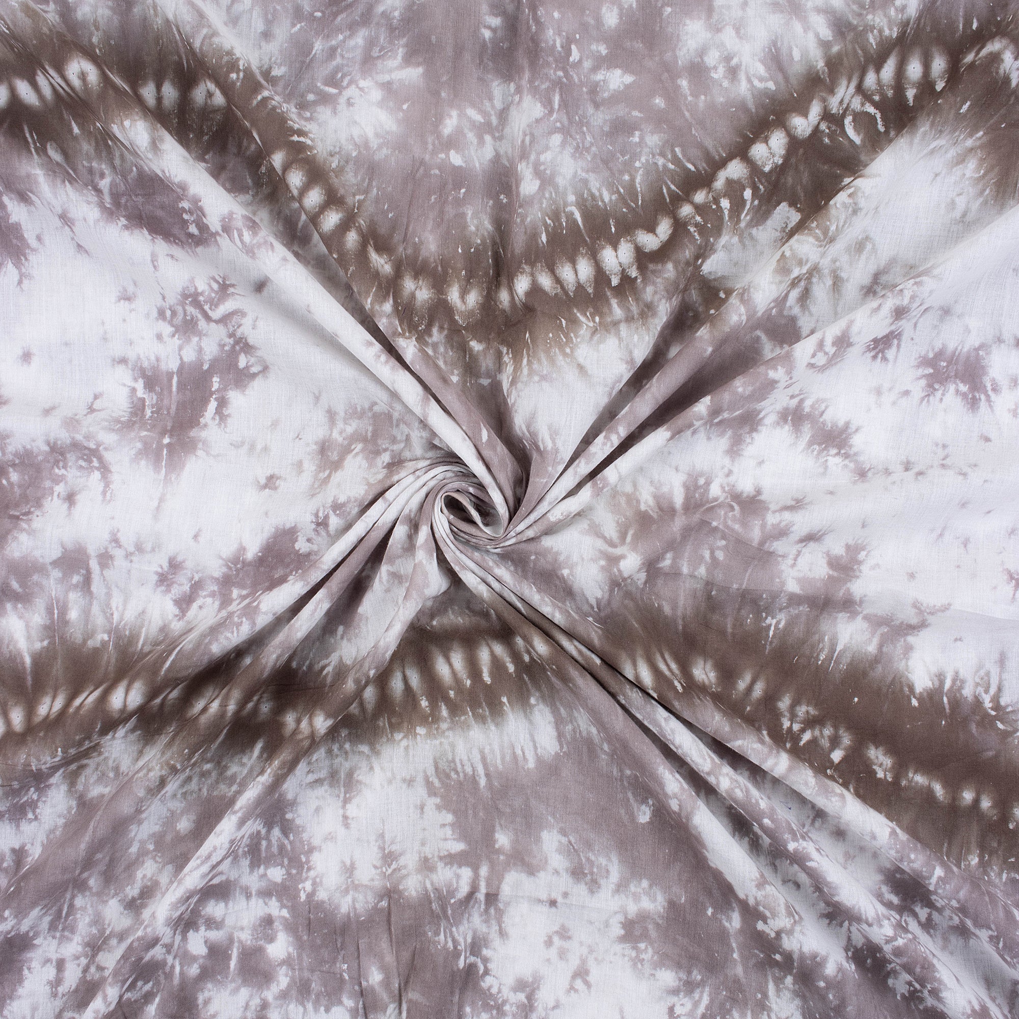 Brown Handmade Shibori Tie Dye Cotton Dress Fabric