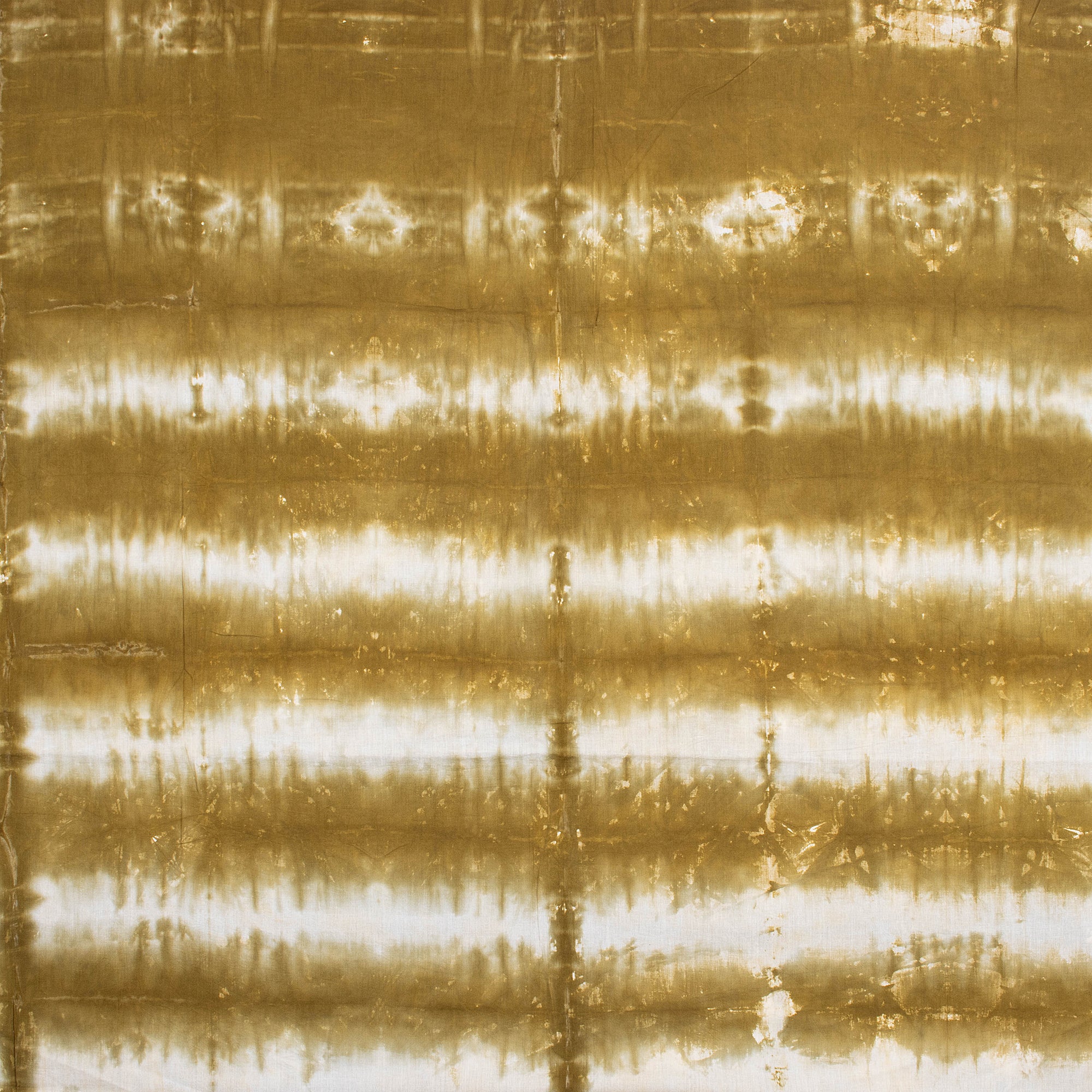 Brown Stirped Cotton Tie Dye Shibori Fabric