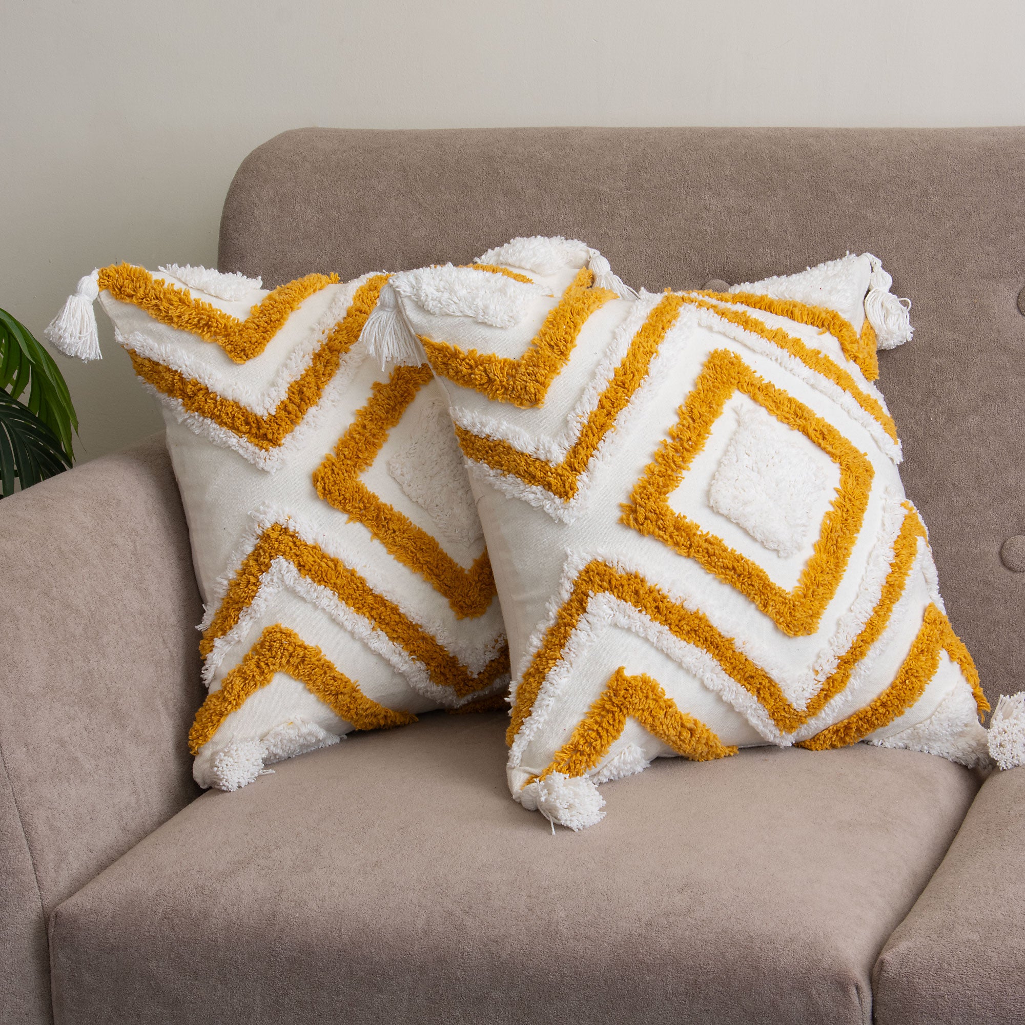 Hand Tufted Cushion Cover Boho Style