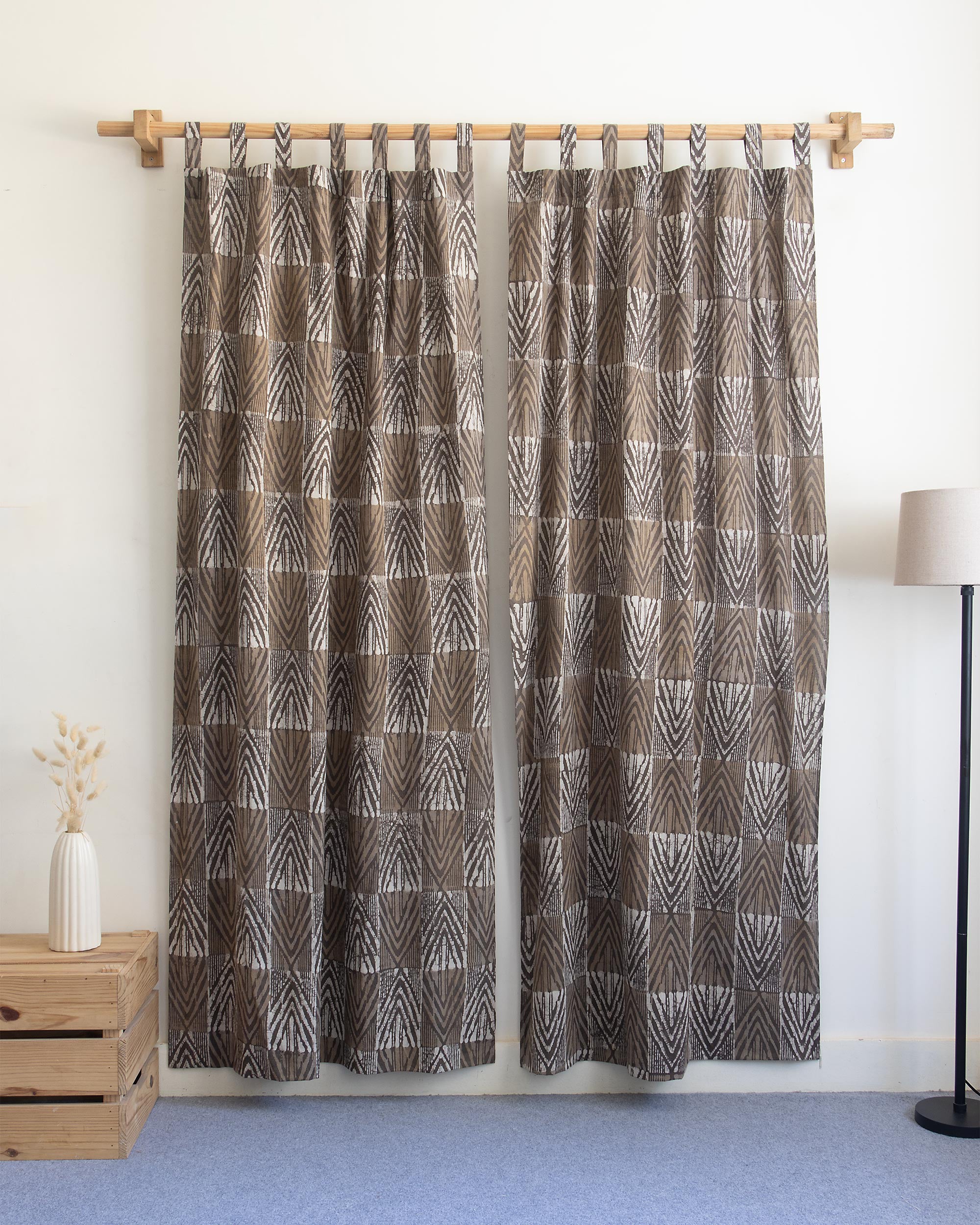 Cafe Curtain - Hand Block Printed Cotton Curtains Set
