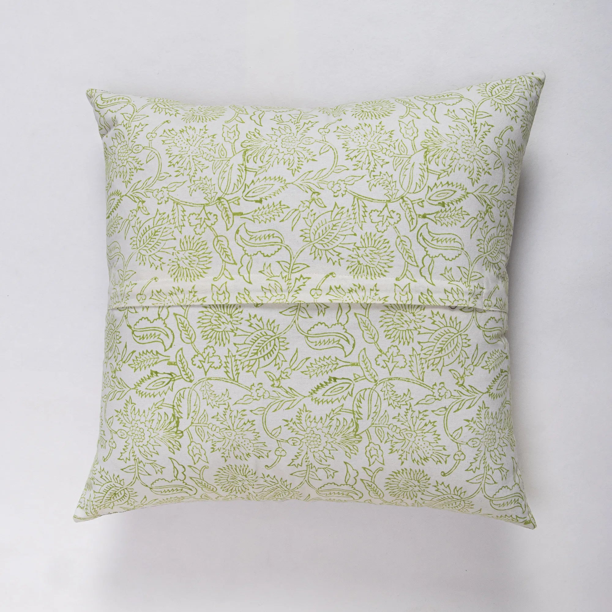 Christmas Decor Block Printed Red Floral Cotton Cushion Cover
