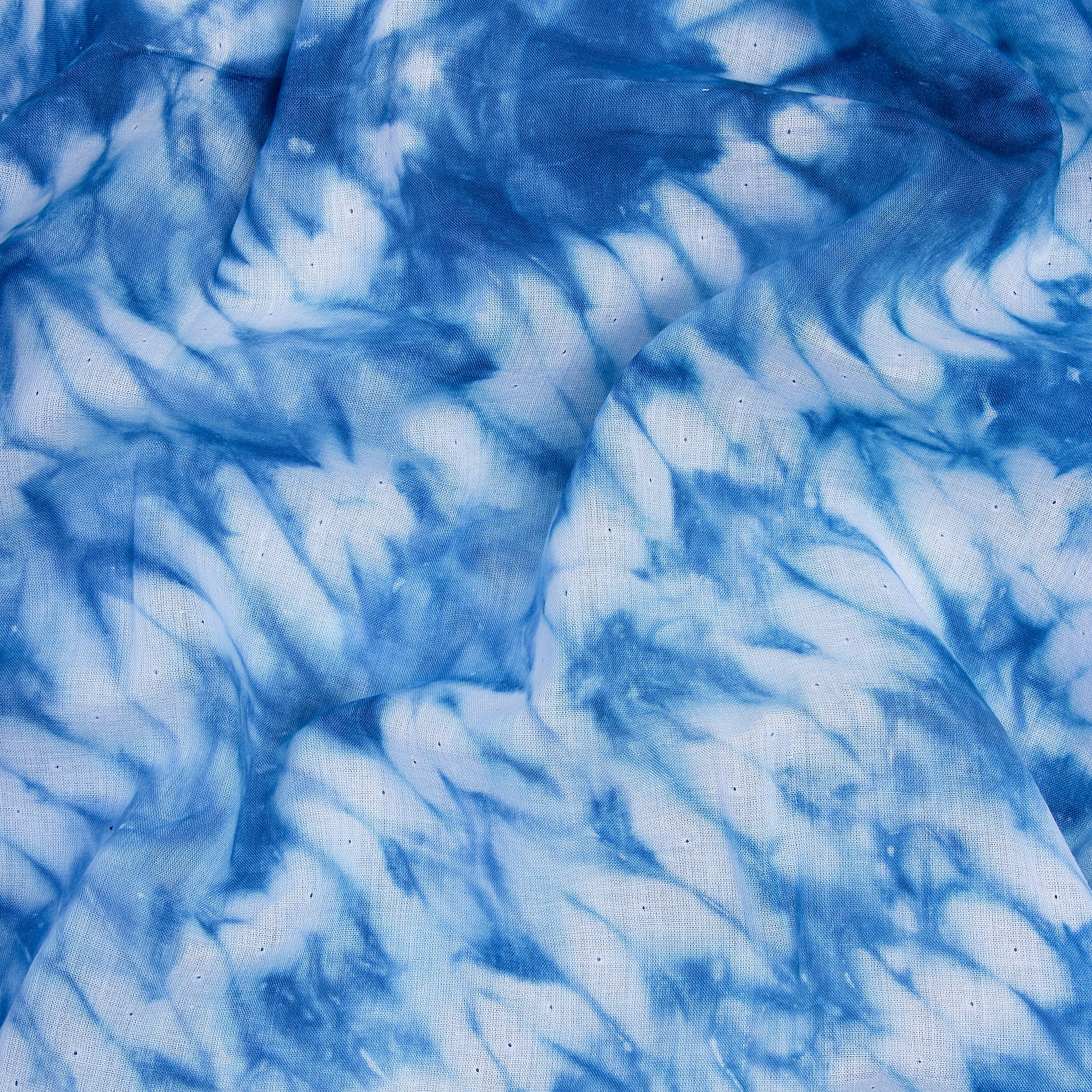 Cotton Blue Shibori Tie Dye Running Fabric