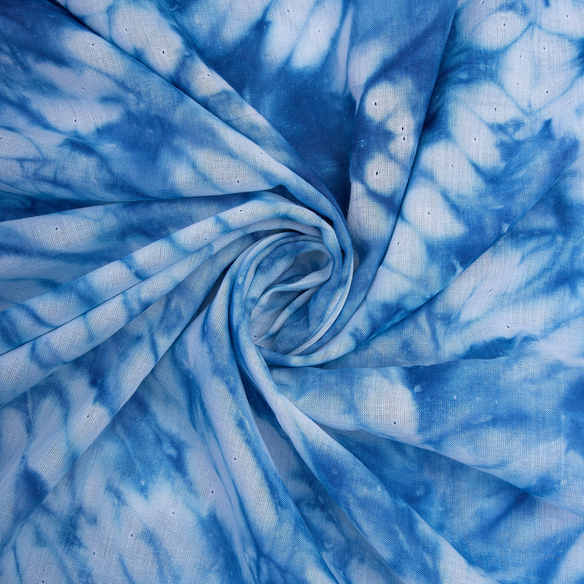 Cotton Blue Shibori Tie Dye Running Fabric