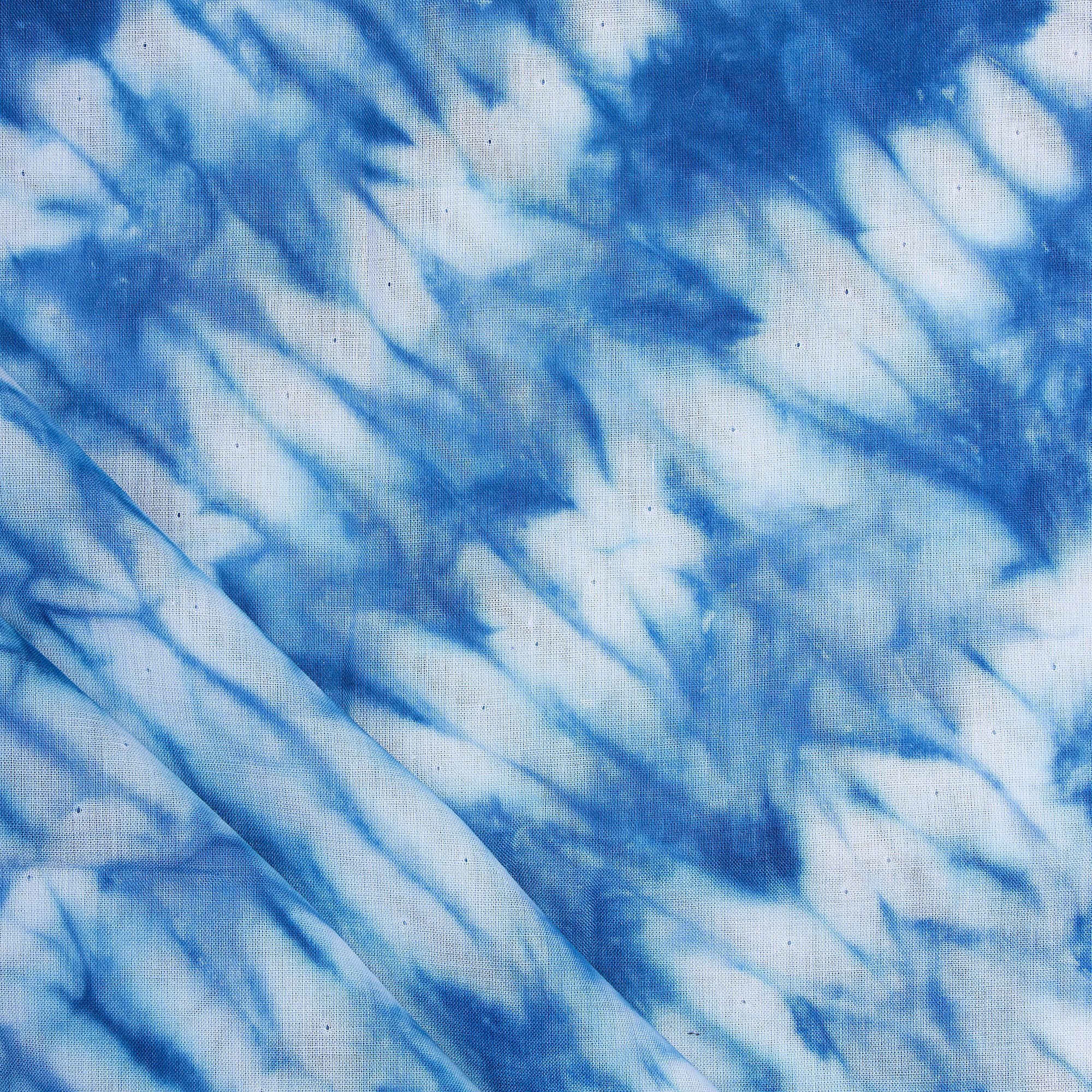 Cotton Blue Shibori Tie Dye Running Fabric