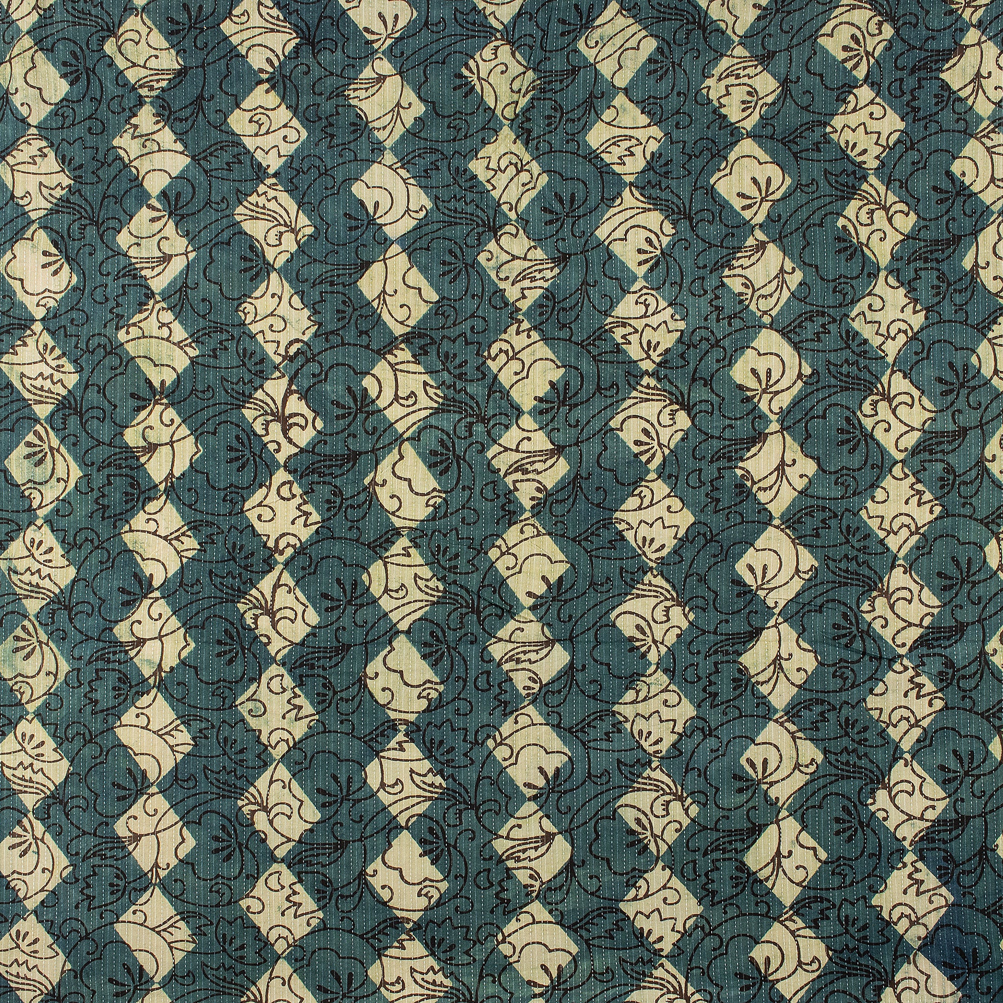 Cotton Hand Block Print Dabu Kantha Fabric