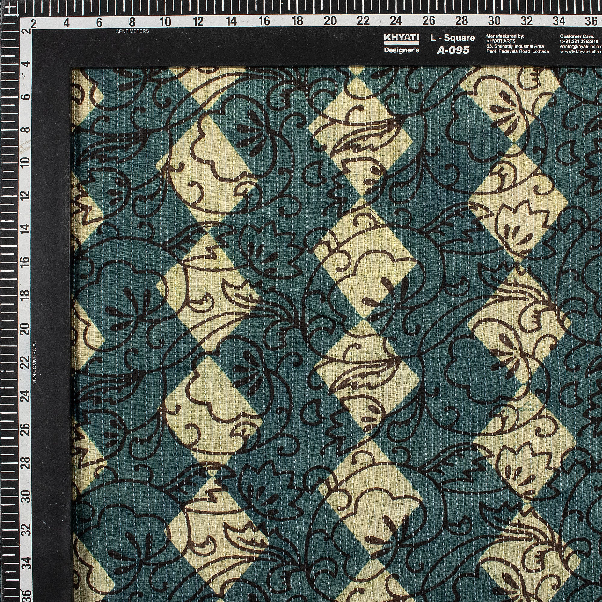 Cotton Hand Block Print Dabu Kantha Fabric