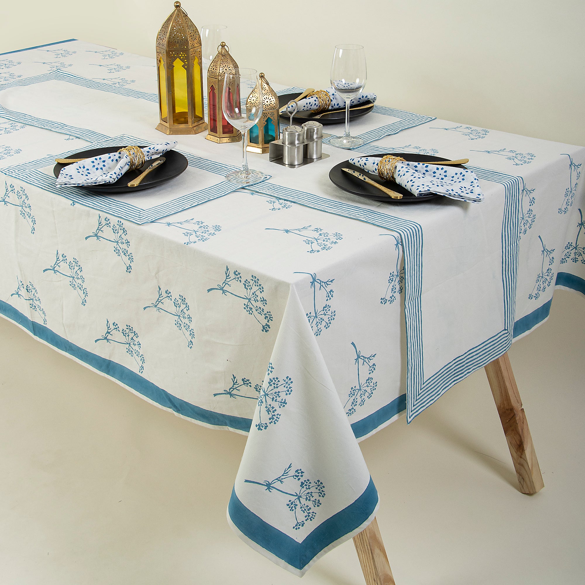 Cotton Hand Block Printed Coffe Table Runner