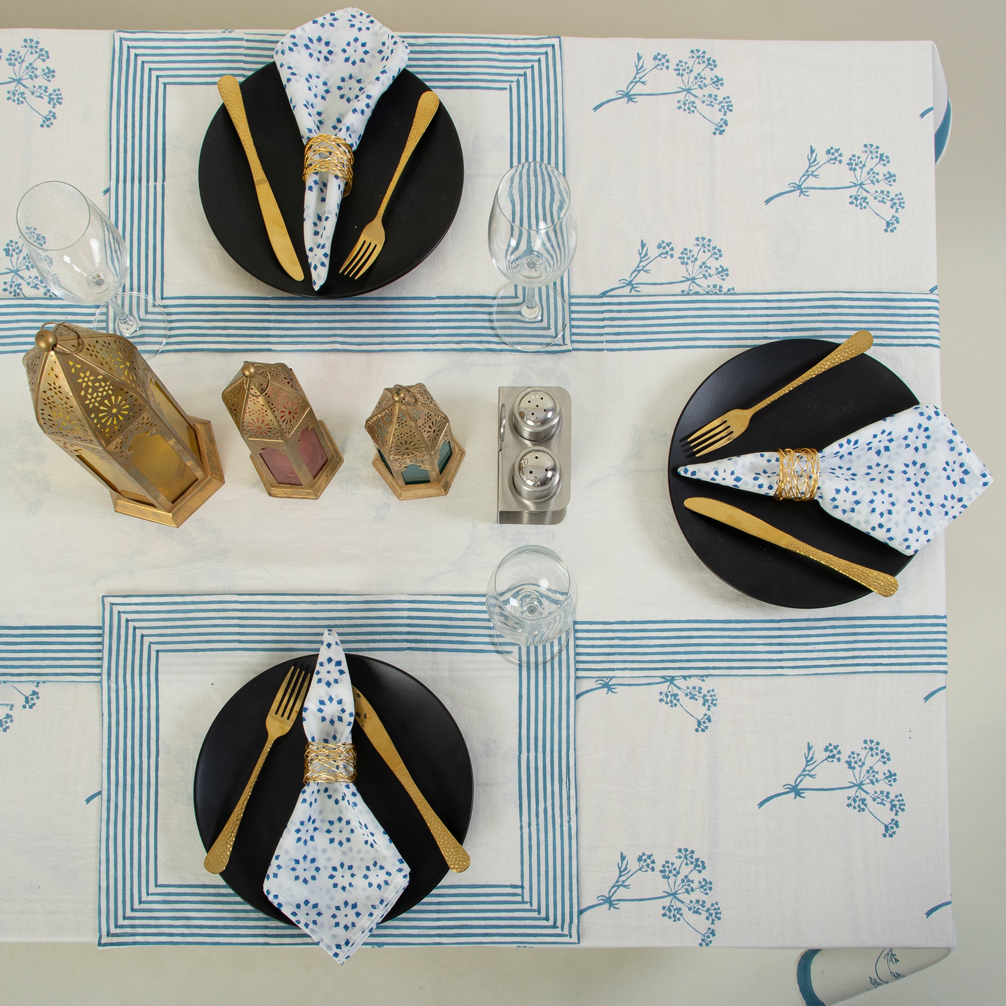 Cotton Hand Block Printed Coffe Table Runner