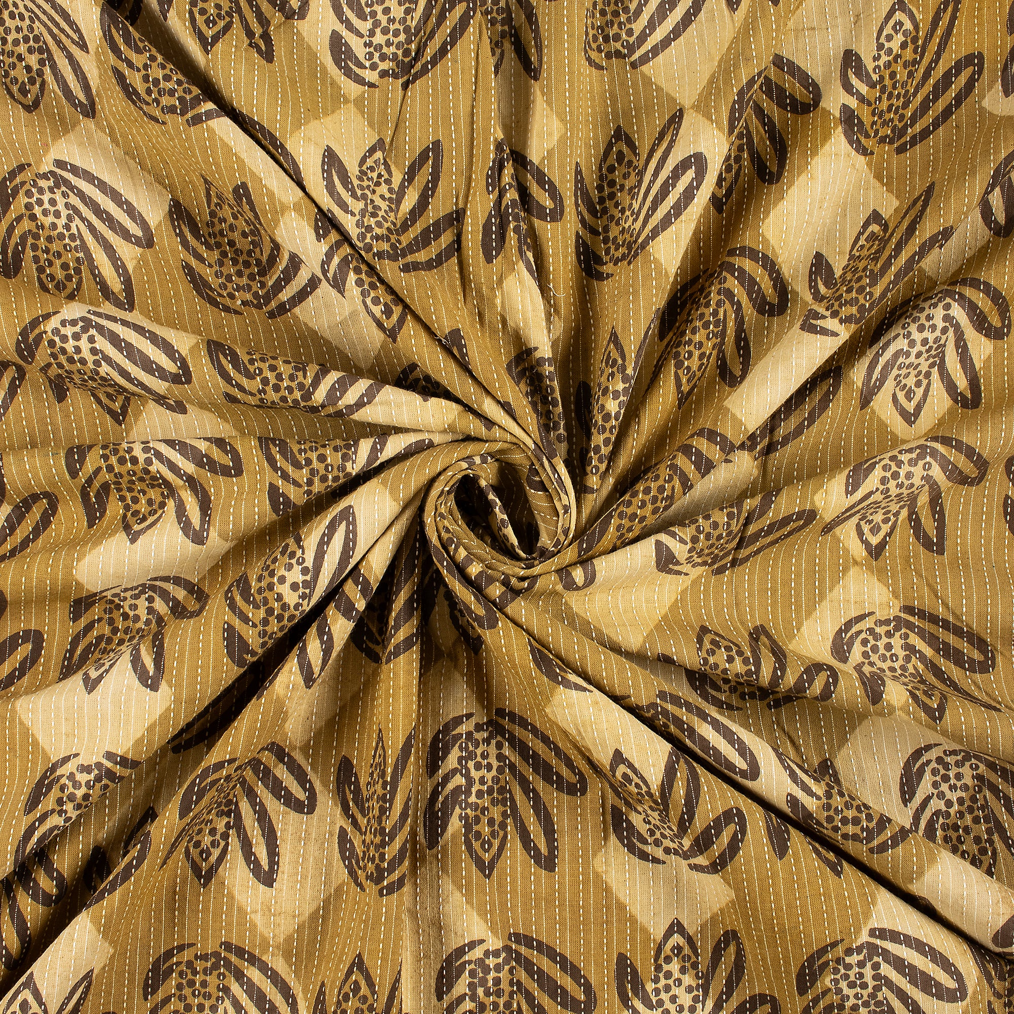 Cotton Hand Block Printed Dabu Kantha Fabric