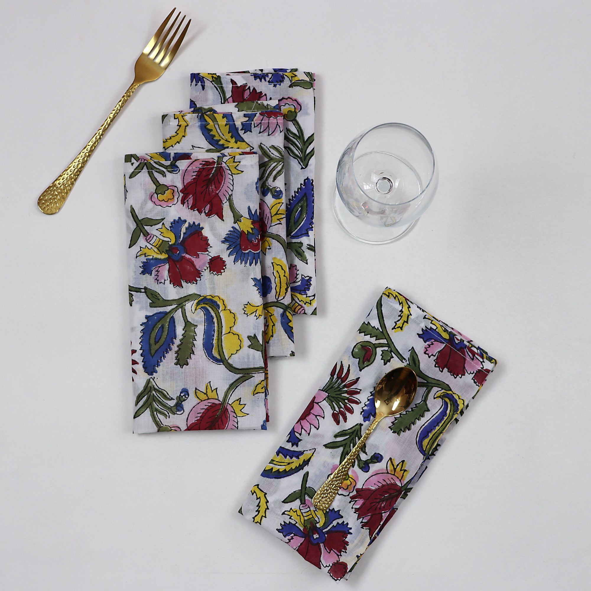 Cotton Hand Block Printed Dining Table Napkins