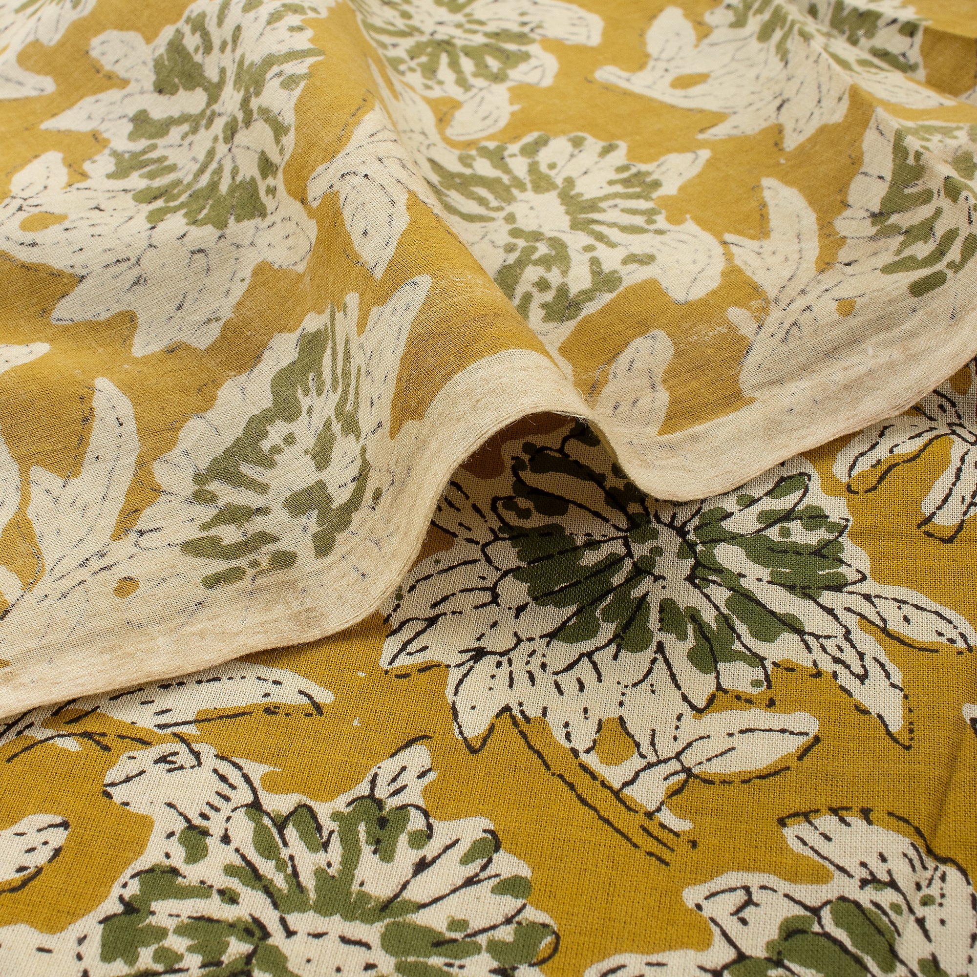 Cotton Jaipur Bagru Hand Block Printed Fabric