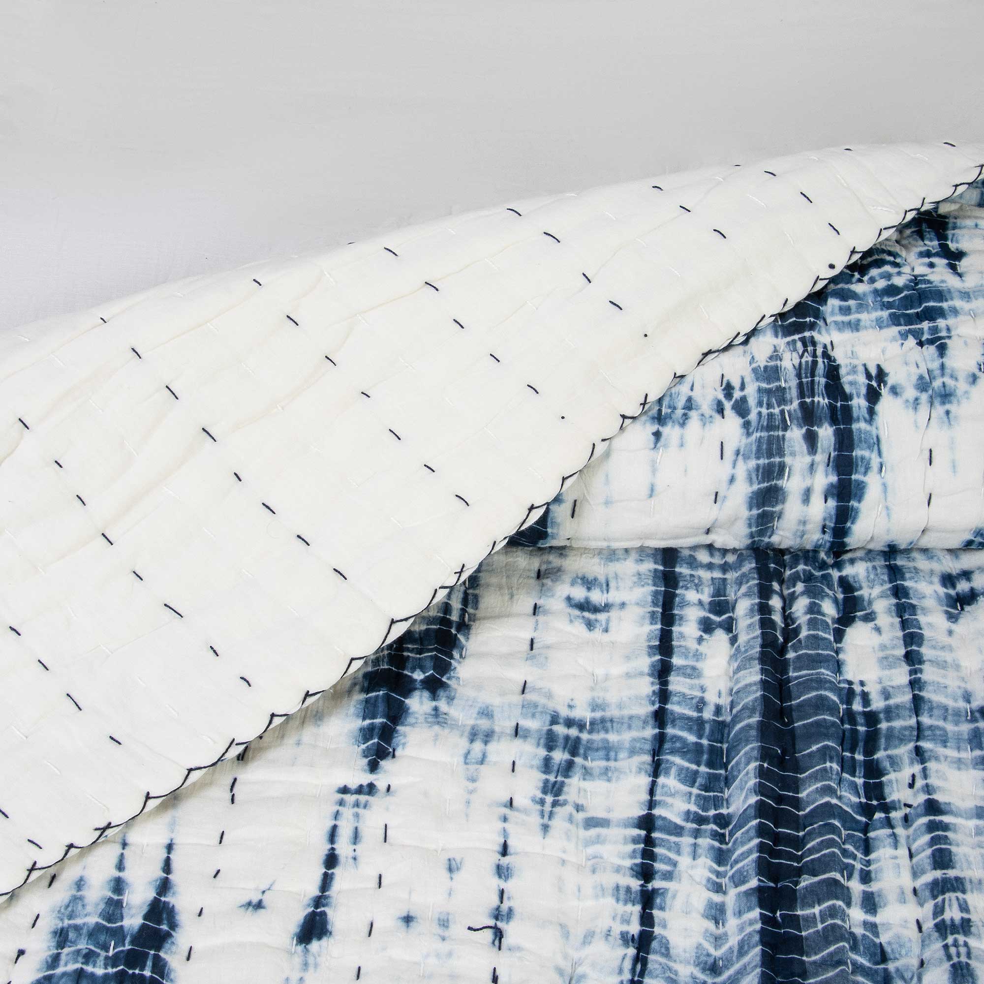 Cotton Kantha Tie Dye Quilt Blanket