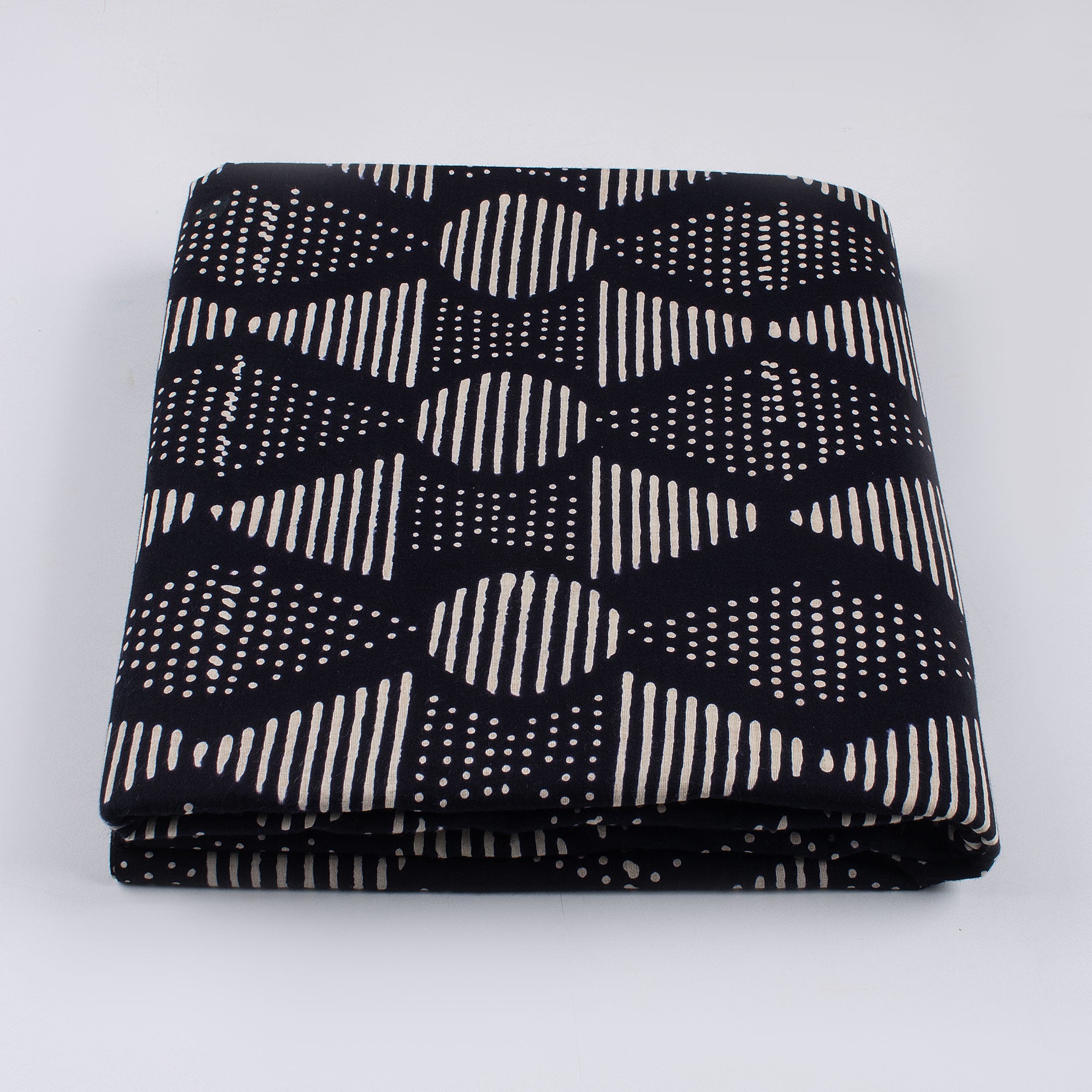 Cotton Printed Black and White Fabric