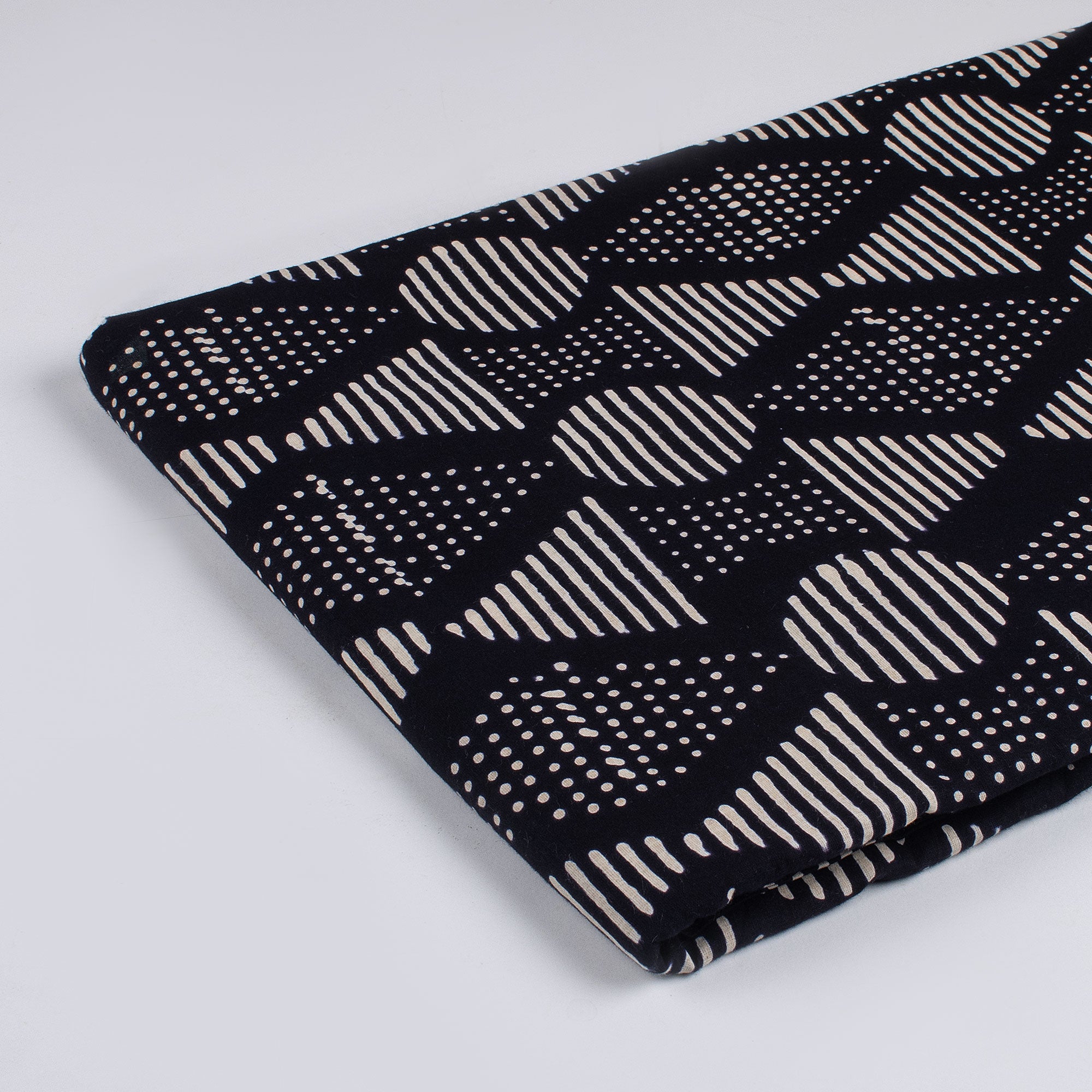 Cotton Printed Black and White Fabric