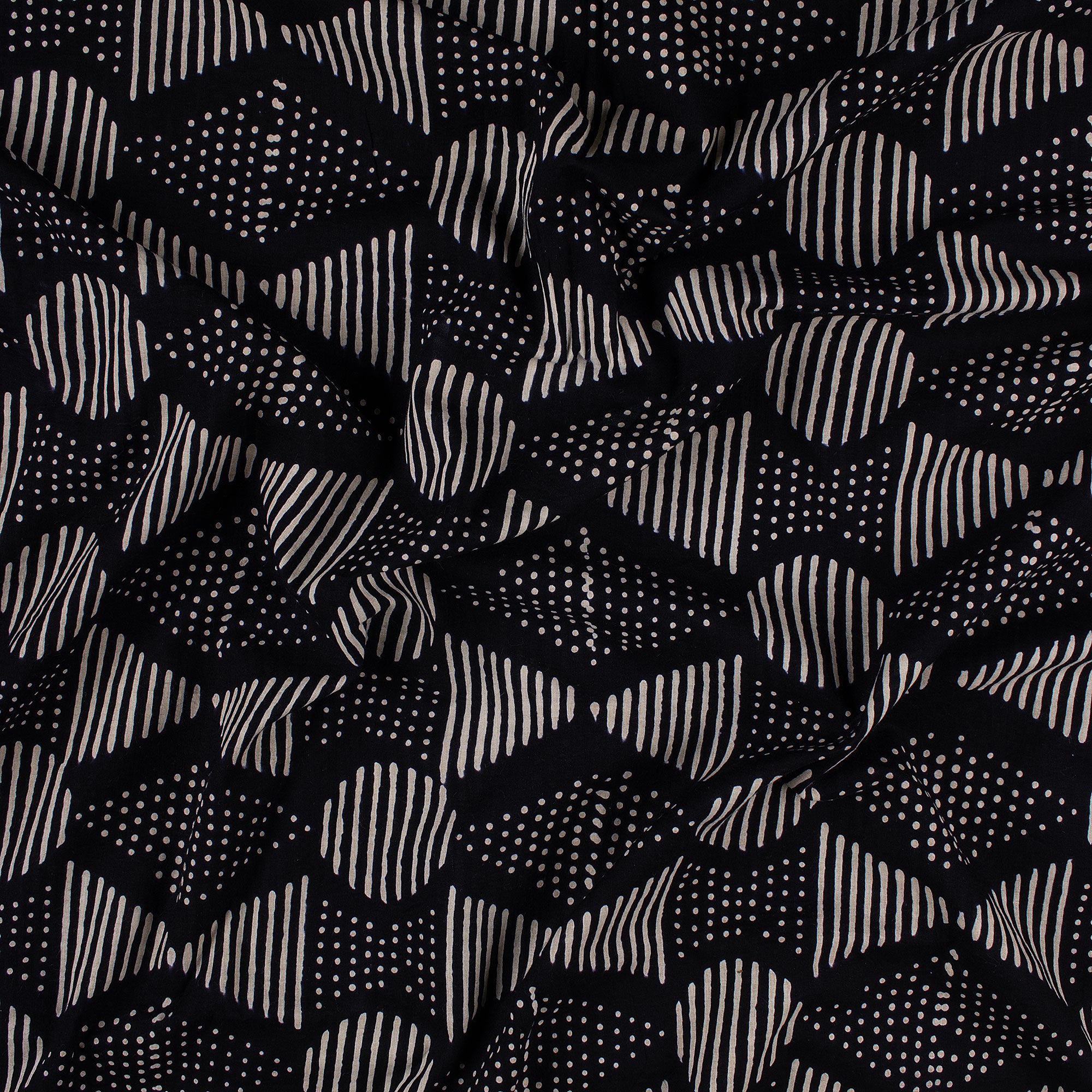 Cotton Printed Black and White Fabric
