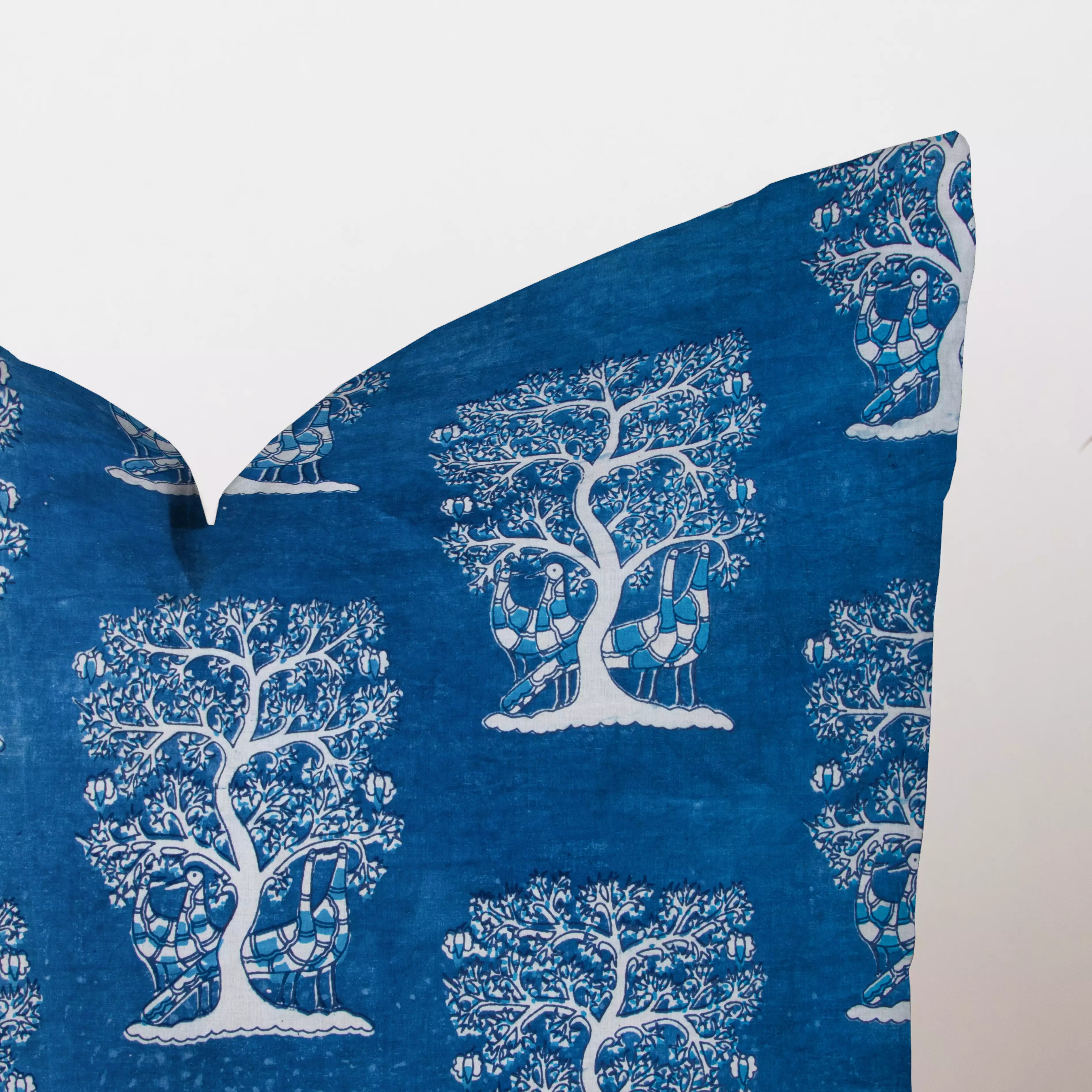 Cotton Printed Indigo Cushion Cover