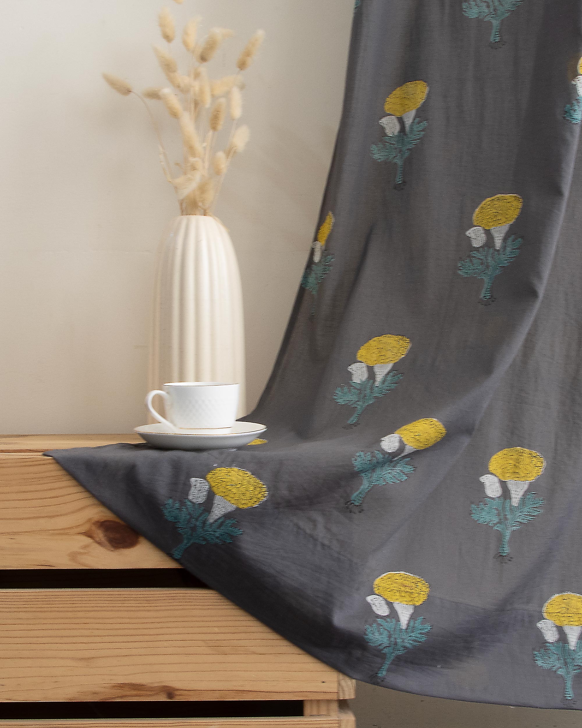 Curtains for Windows Block Print Style