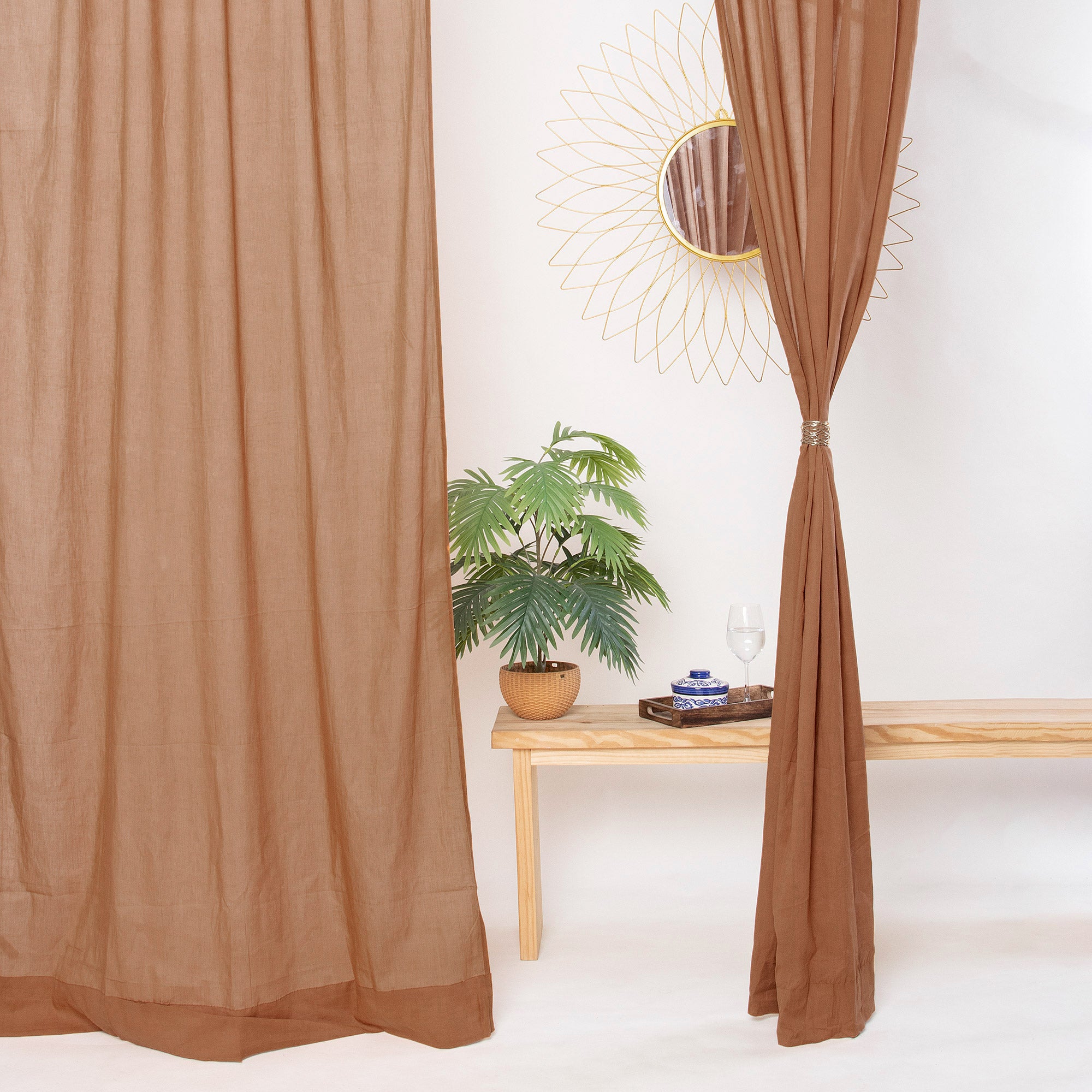 Dark Brown Organic Cotton Curtains For Bedroom