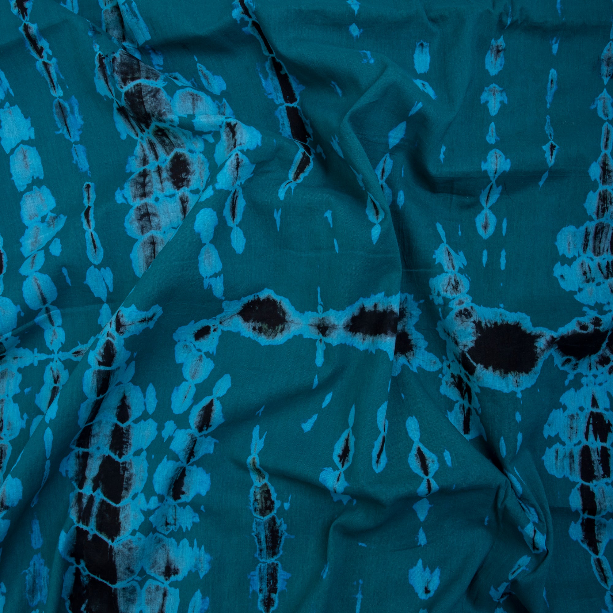 Dark Green Tie Dye Shibori Fabric