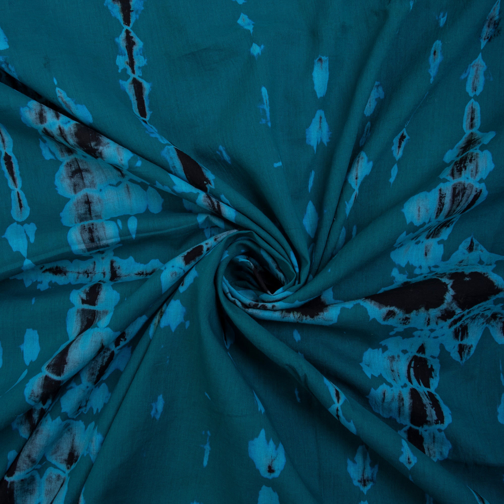 Dark Green Tie Dye Shibori Fabric
