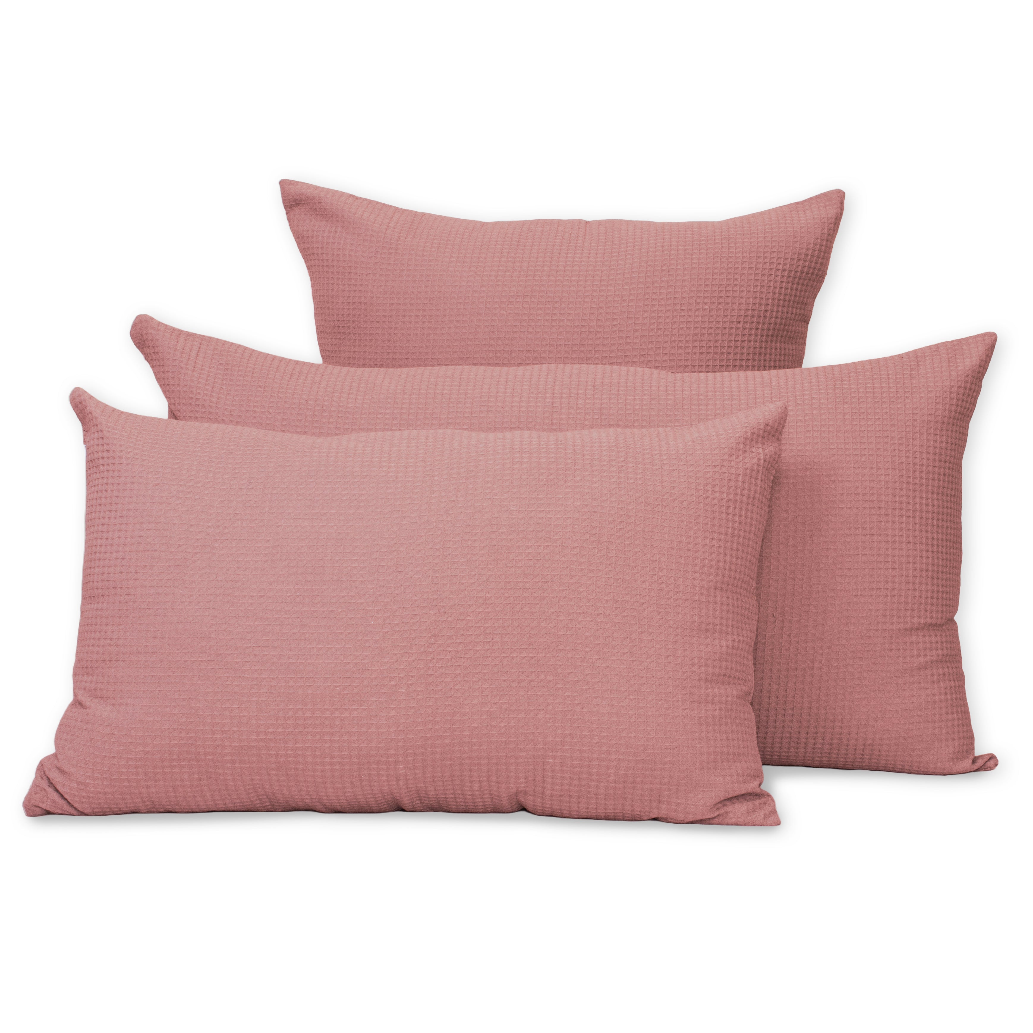Dark Pink Cotton Waffle Queen Size Pillowcase