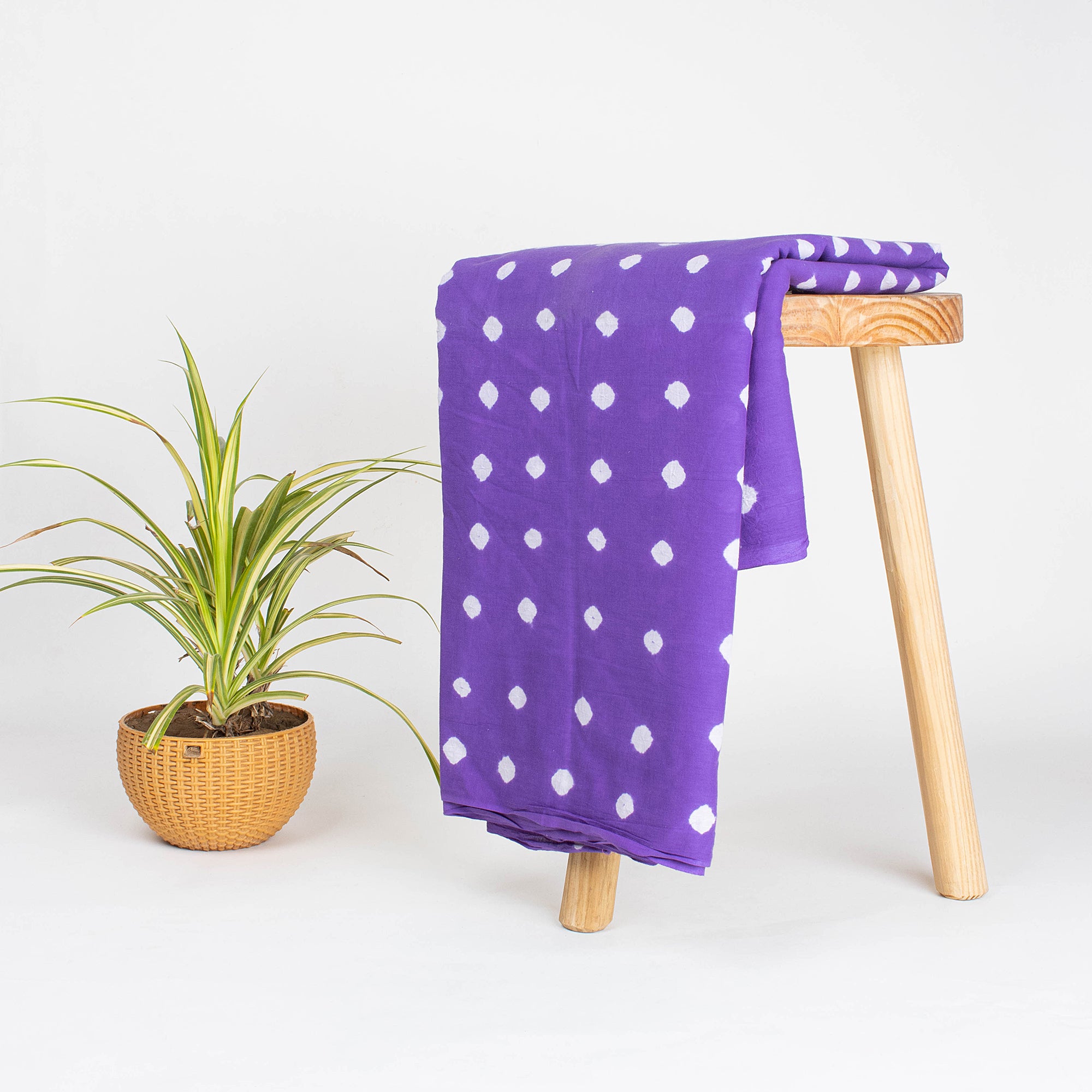 Dark Purple Pure Cotton Tie Dye Shibori Fabric