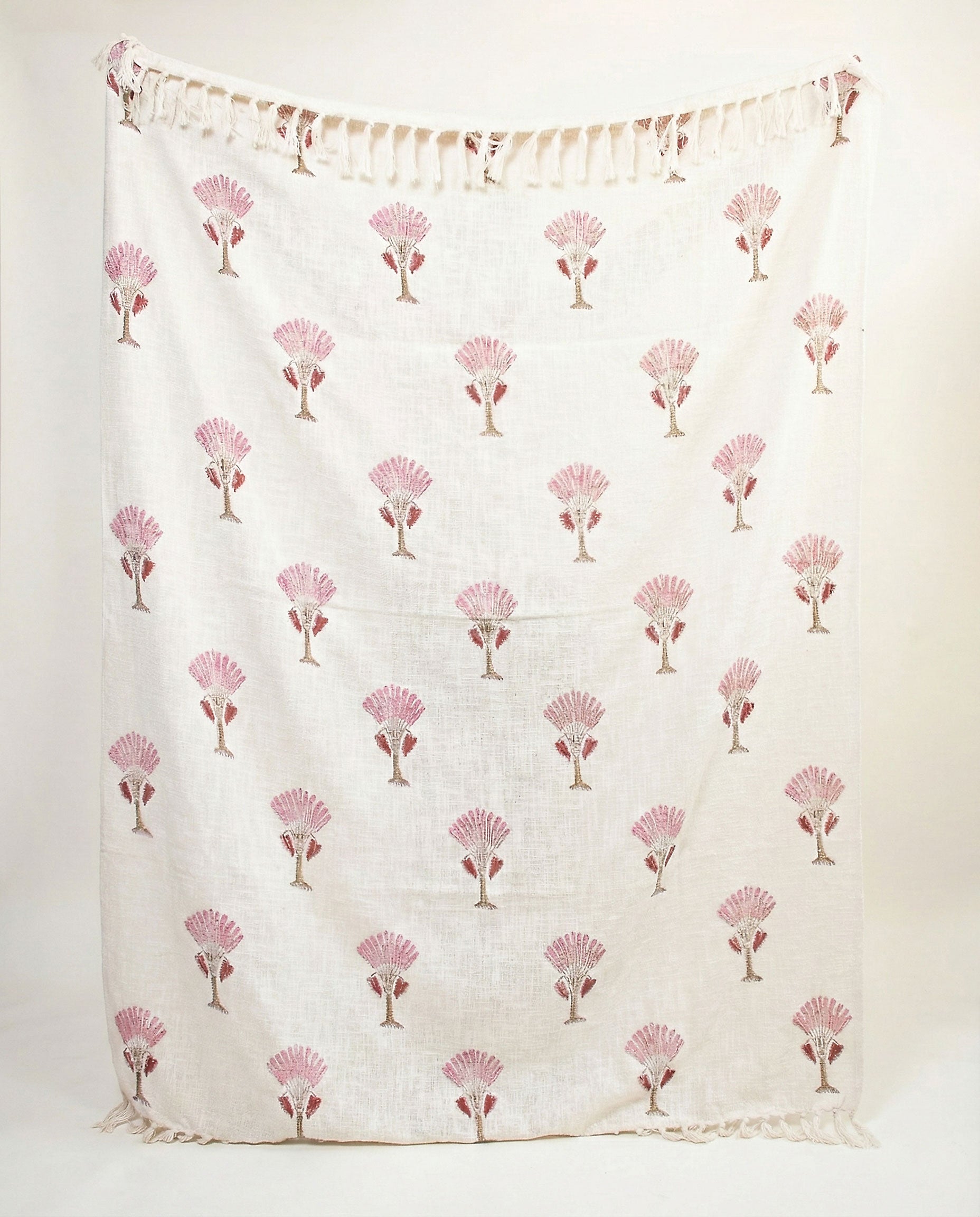 Desert Flower Block Printed Sofa Throw Blanket Online