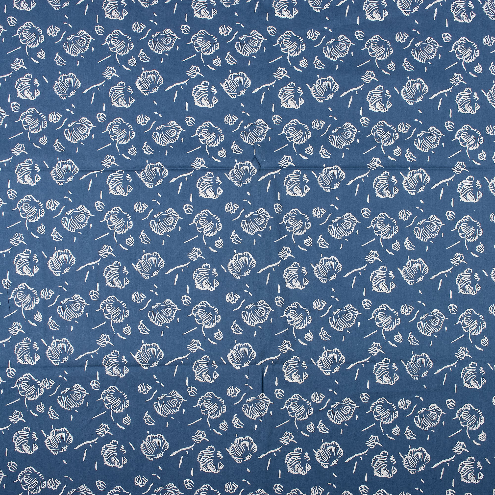Discharge Hand Block Printed Pure Cotton Fabric
