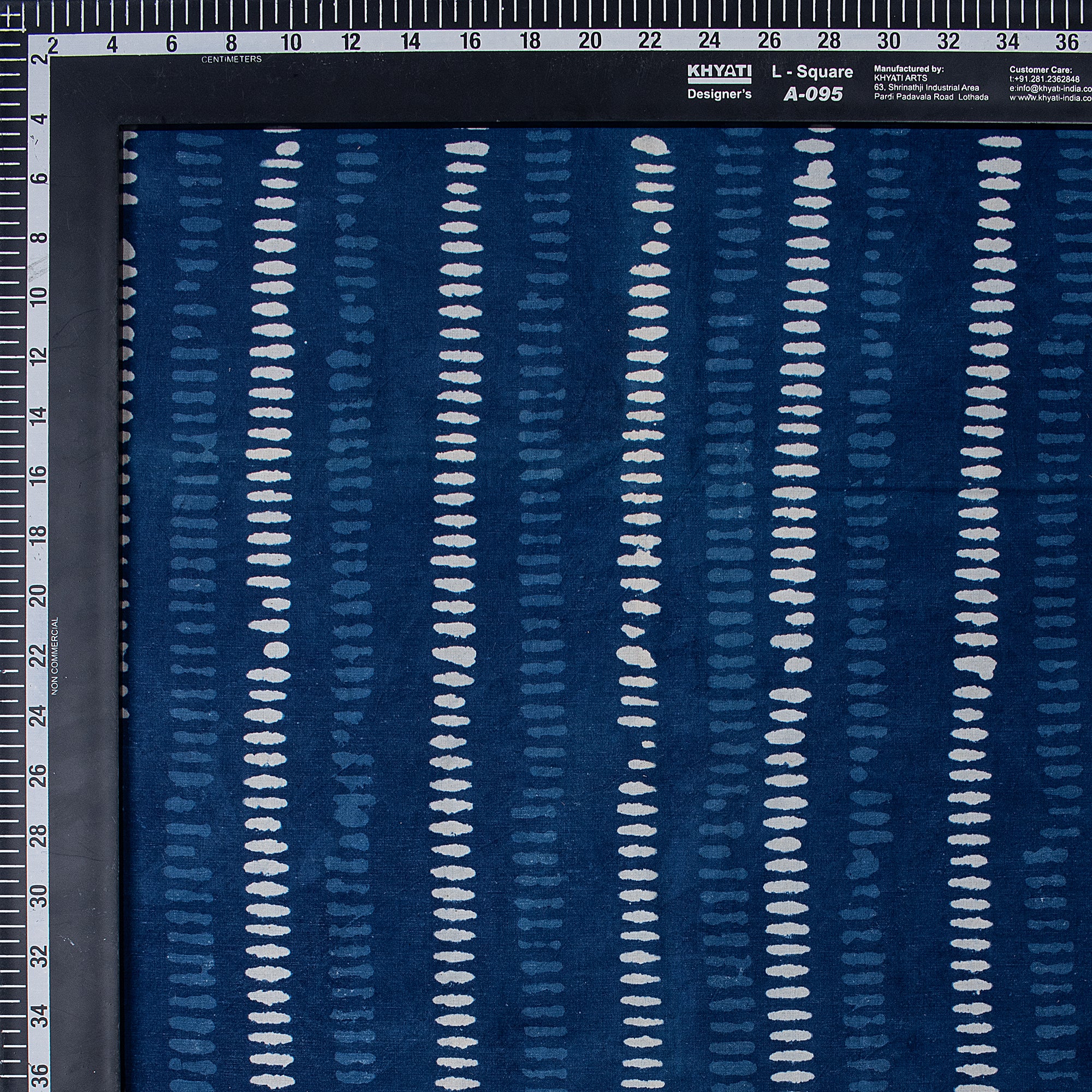 Durable Striped Block Printed Indigo Cotton Cloth Fabric