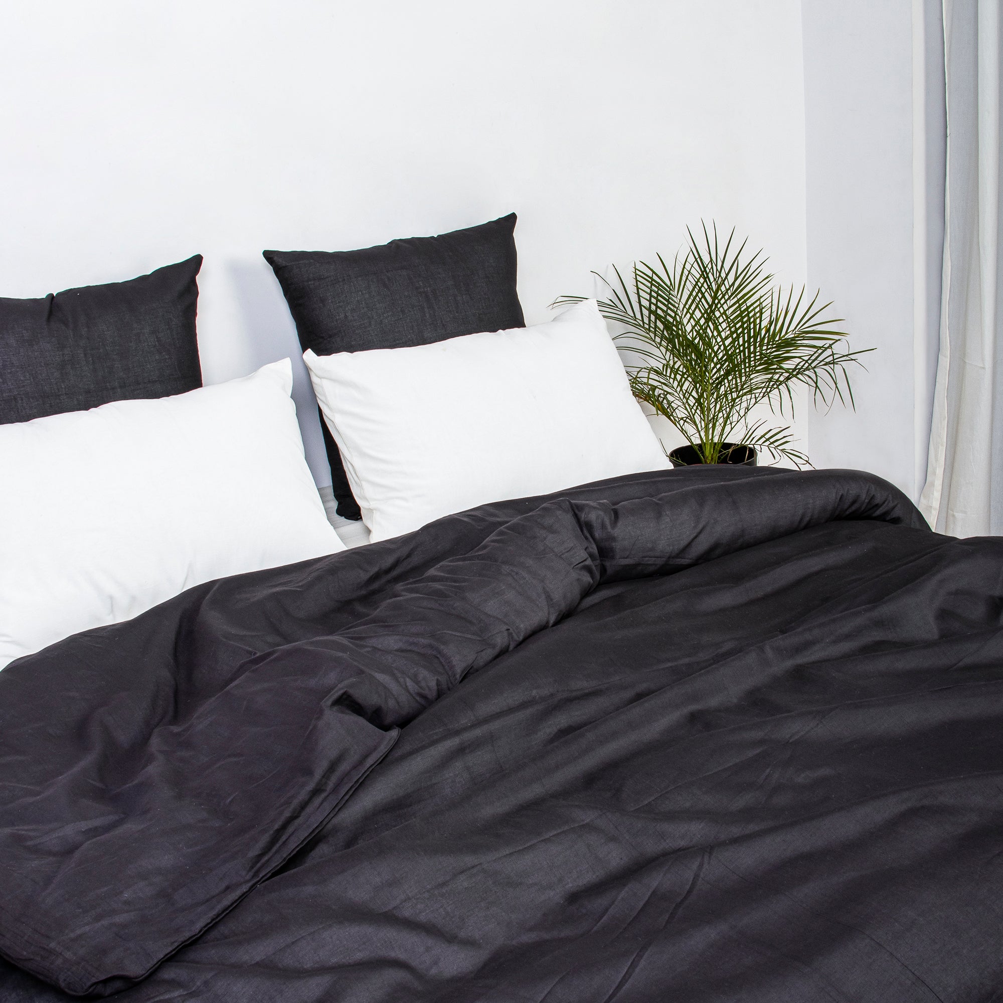 Eco-Friendly Indian Solid Black Duvet Cover Online