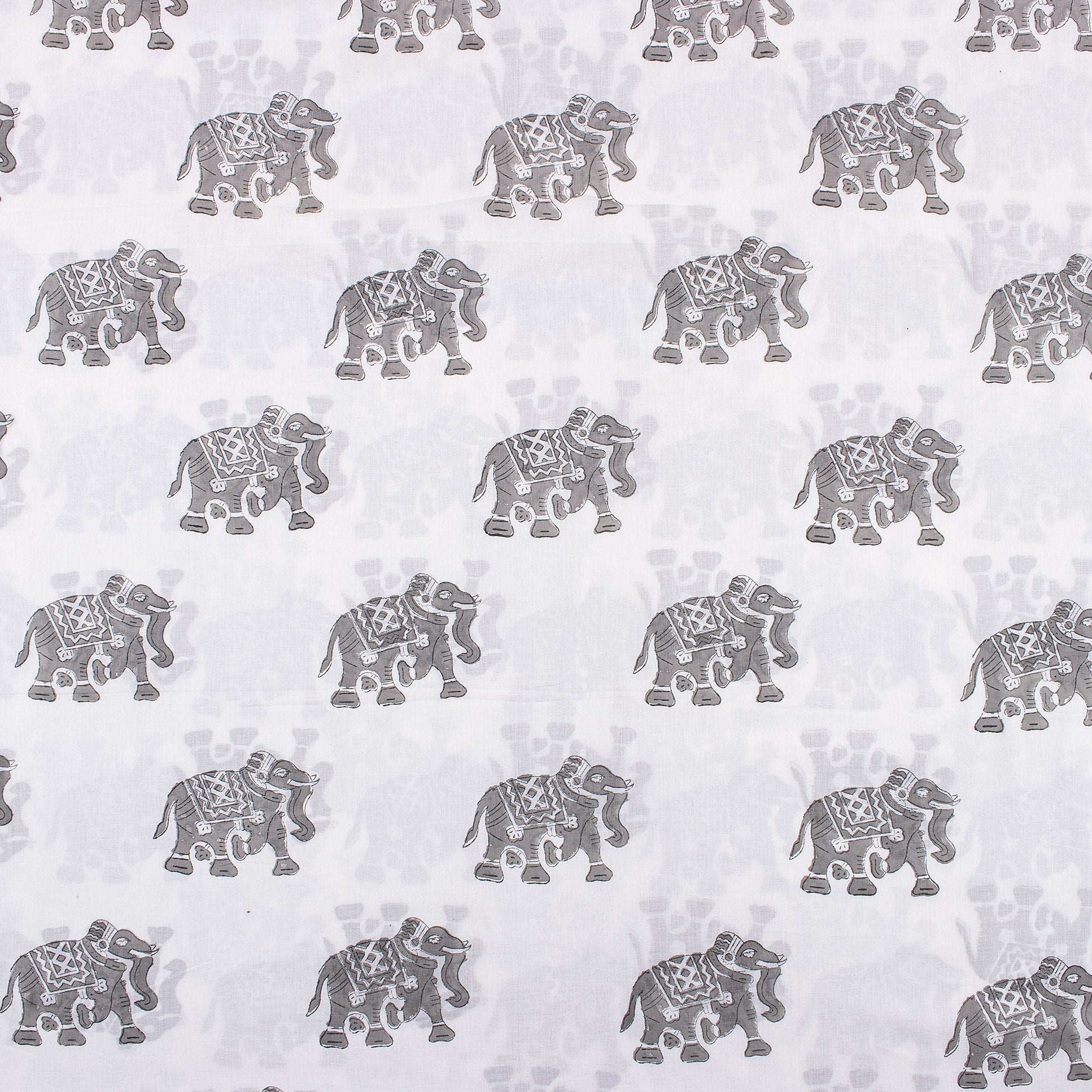 Elephant Hand Block Print Fabric