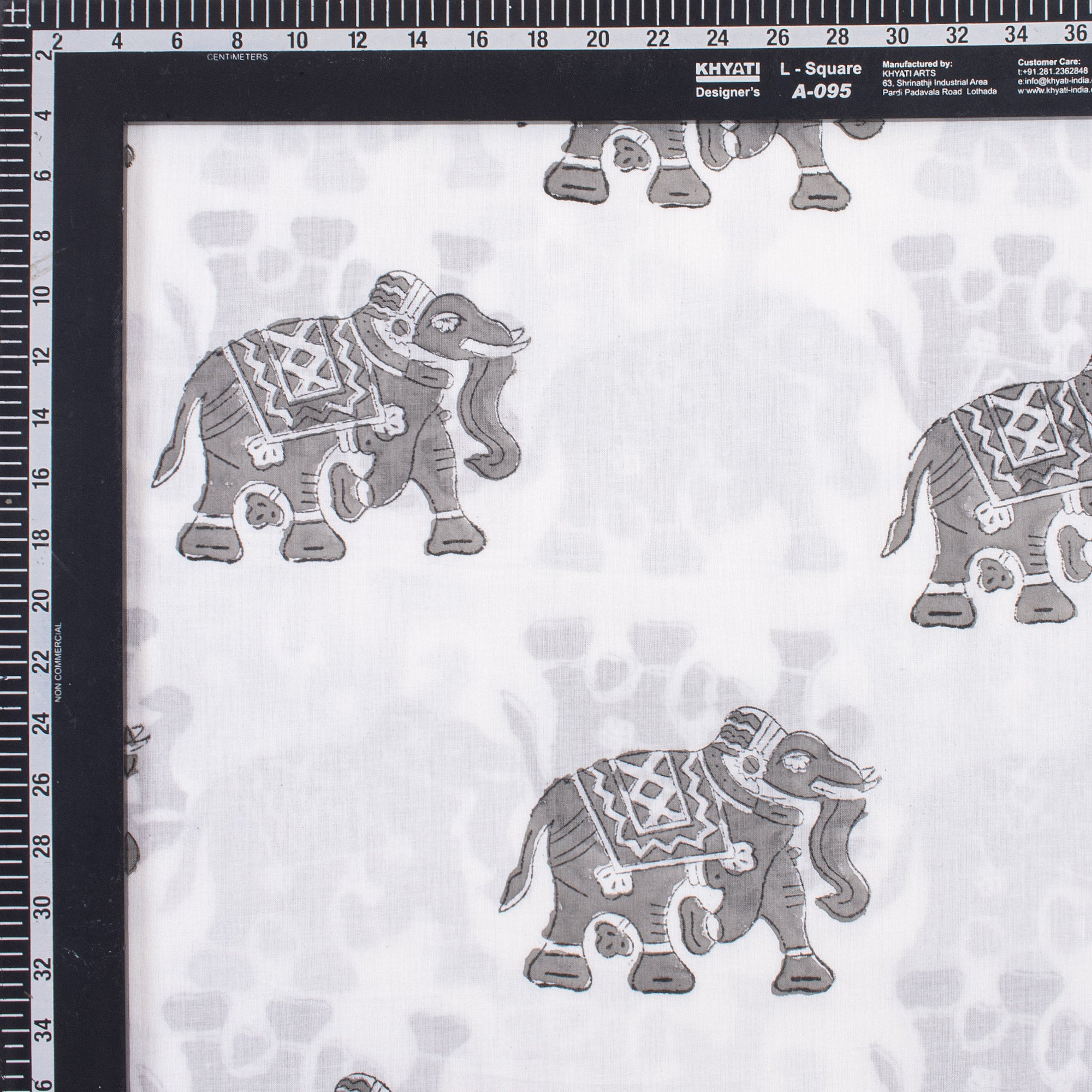 Elephant Hand Block Print Fabric
