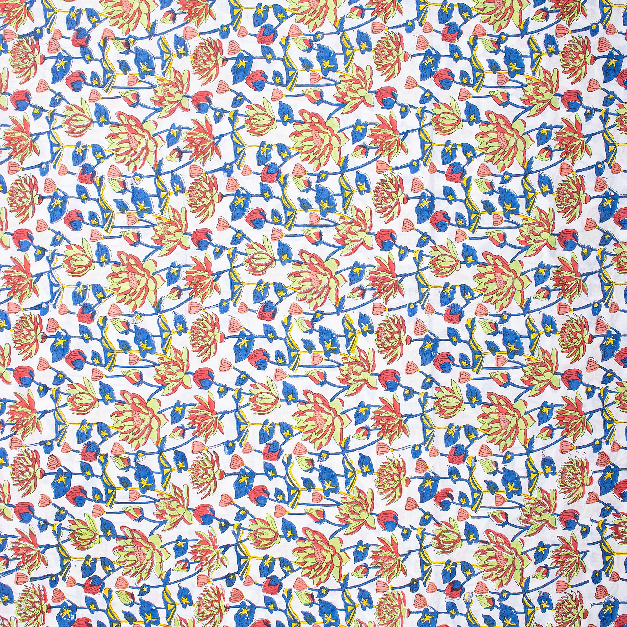 Exclusive Multi Floral Hand Block Print Cotton Fabric