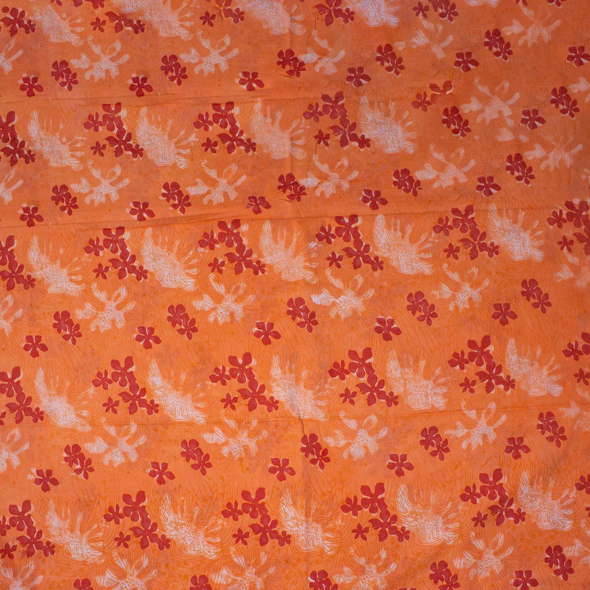 Exclusive Red Floral Hand Block Print Dabu Fabric
