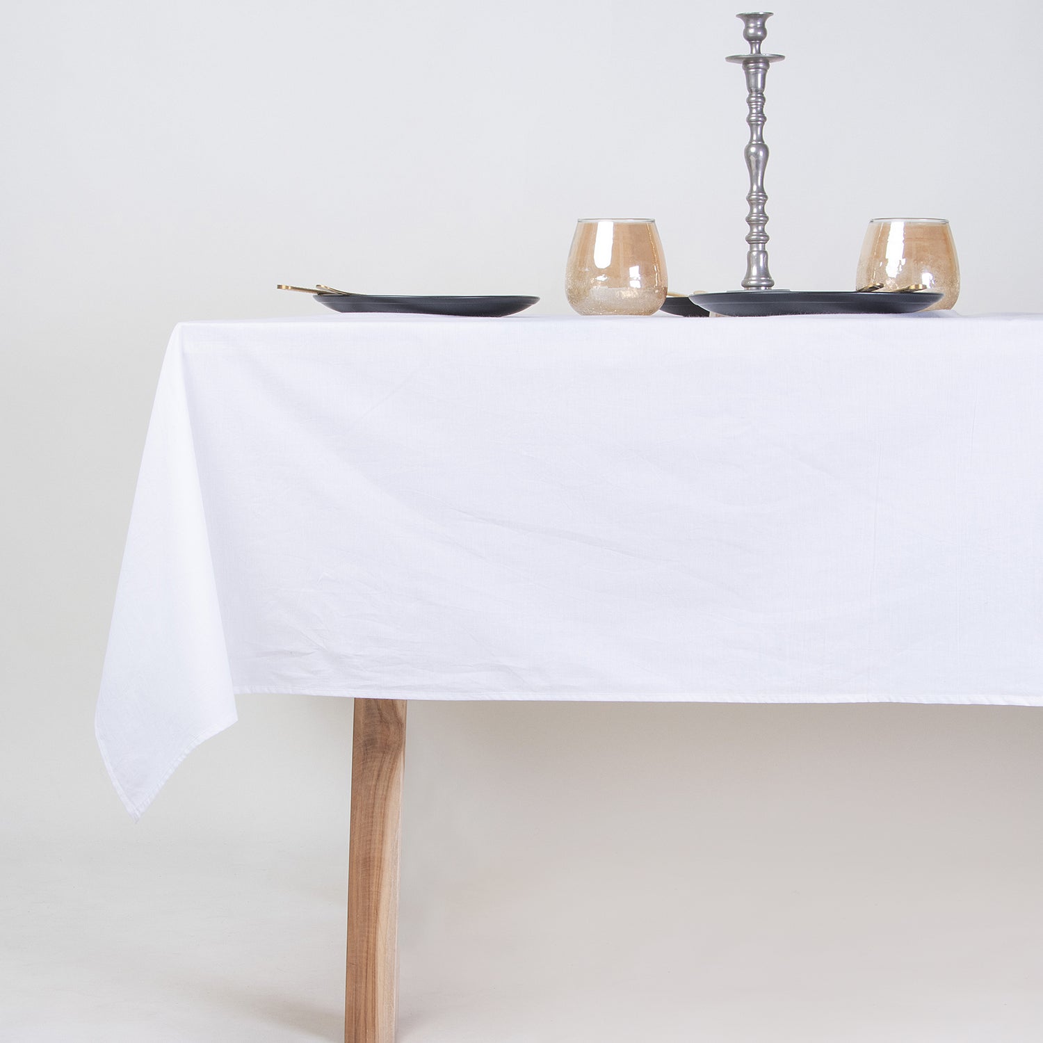 Exclusive Solid White Natural Hand Dyed Table Cloth Covers