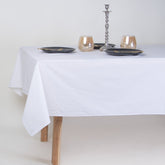 Exclusive Solid White Natural Hand Dyed Table Cloth Covers