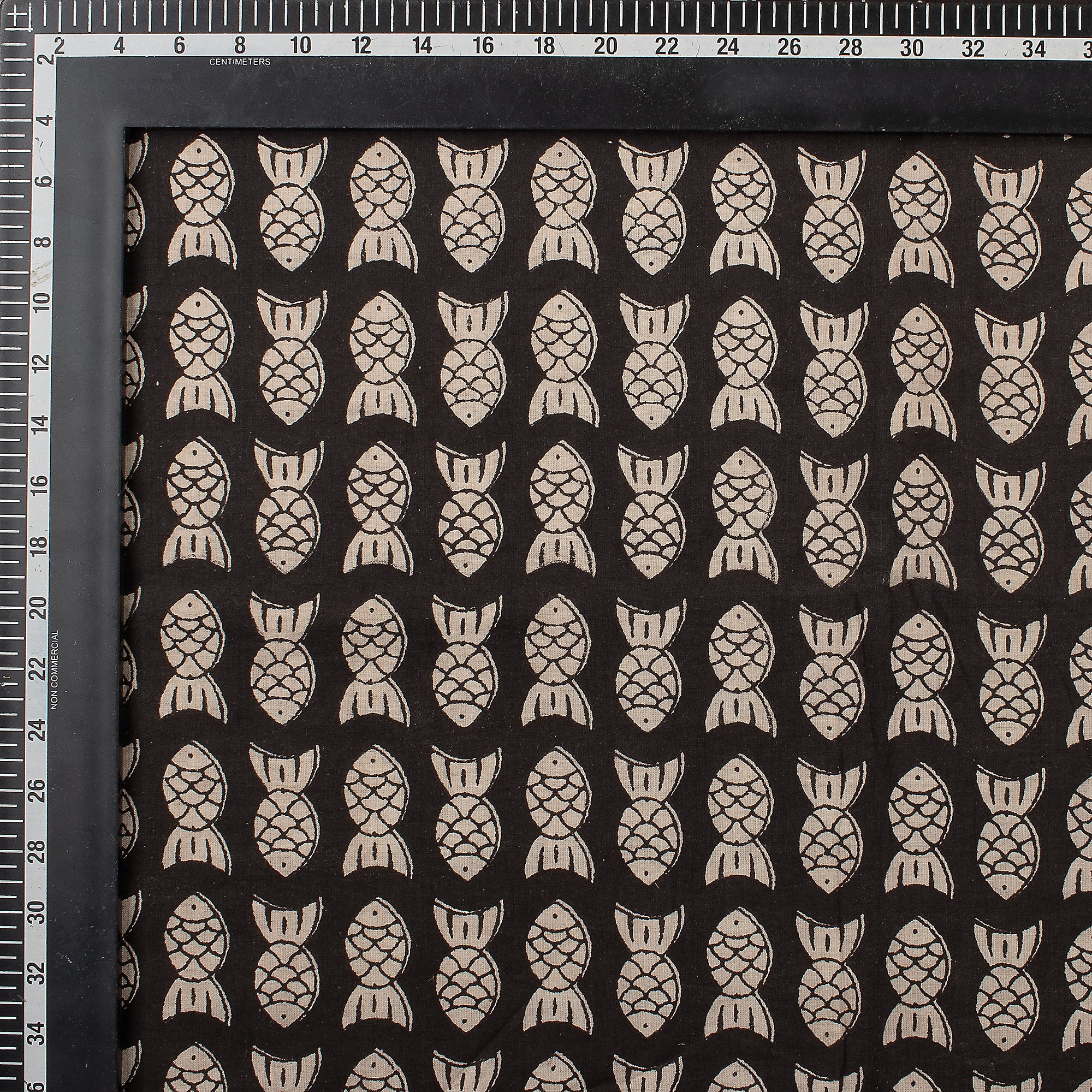 Fish Hand Block Printed Cotton Bagru Fabric