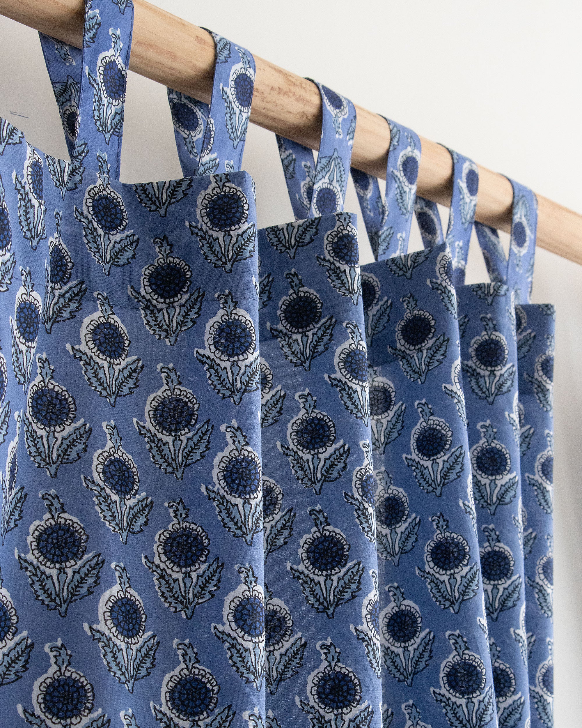 Floral Block Printed Fabric for Living Room