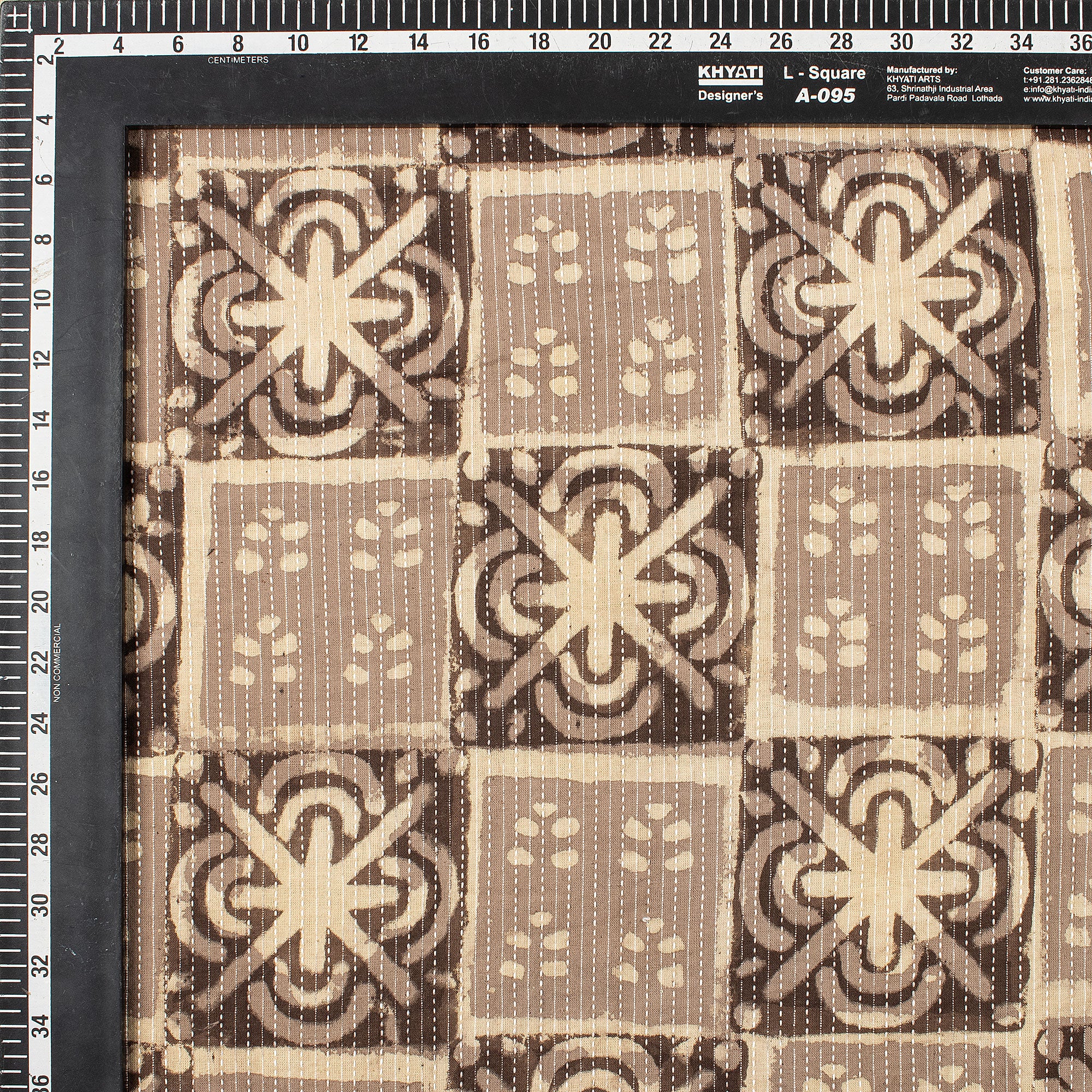Floral Dabu Hand Block Print Cotton Kantha Fabric