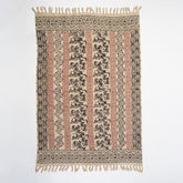 Floral Hand Block Printed Cotton Sofa Throw Blankets