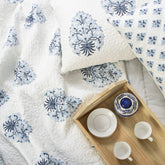 Floral Indian Hand Block Printed Reversible Machine Quilts