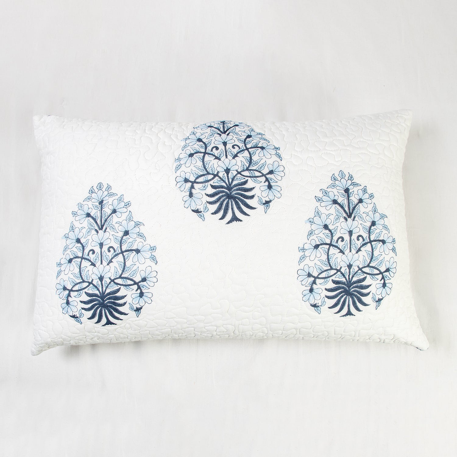 Floral Indian Hand Block Printed Reversible Machine Quilts