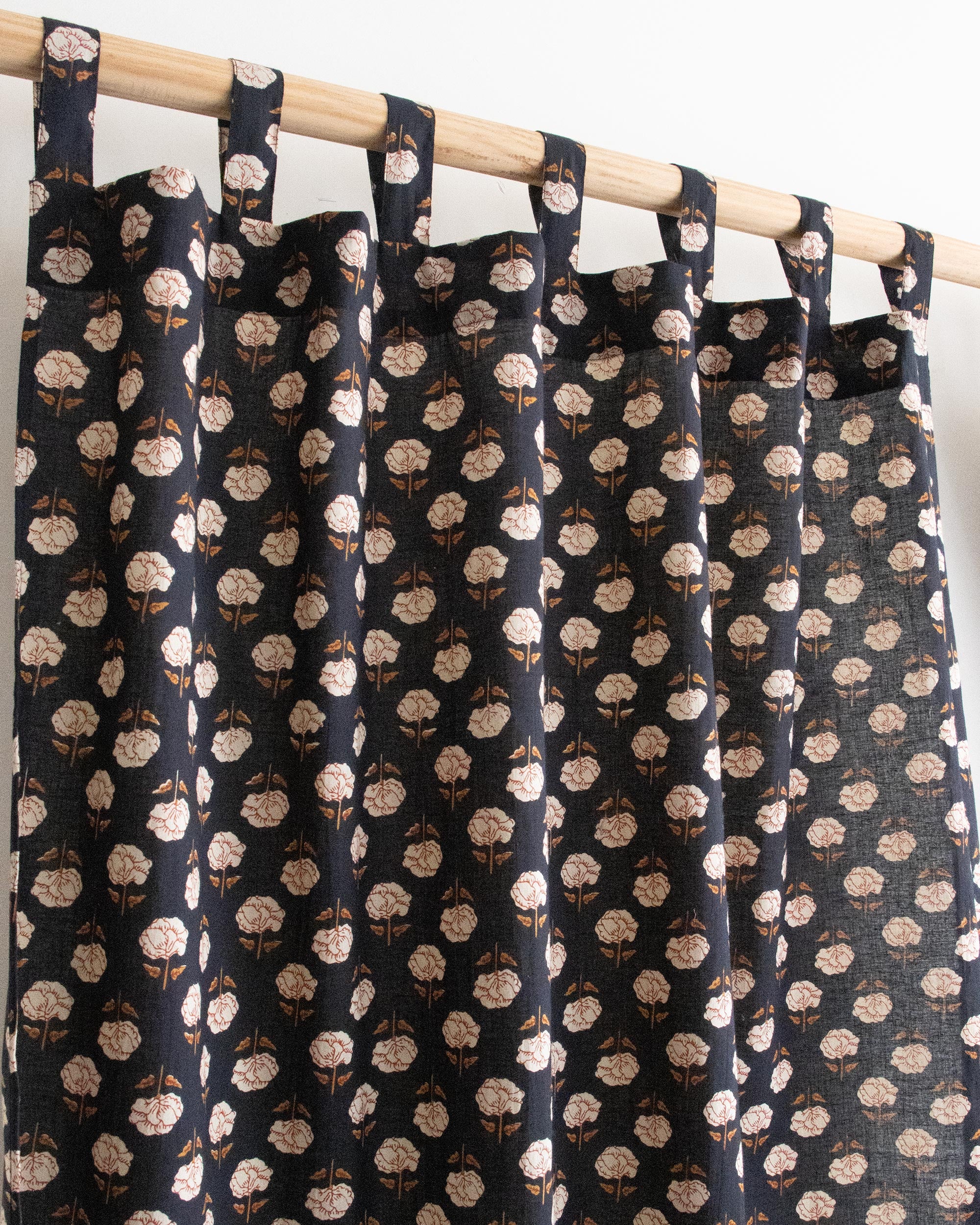 Floral Organic Cotton Block Print Curtains in India