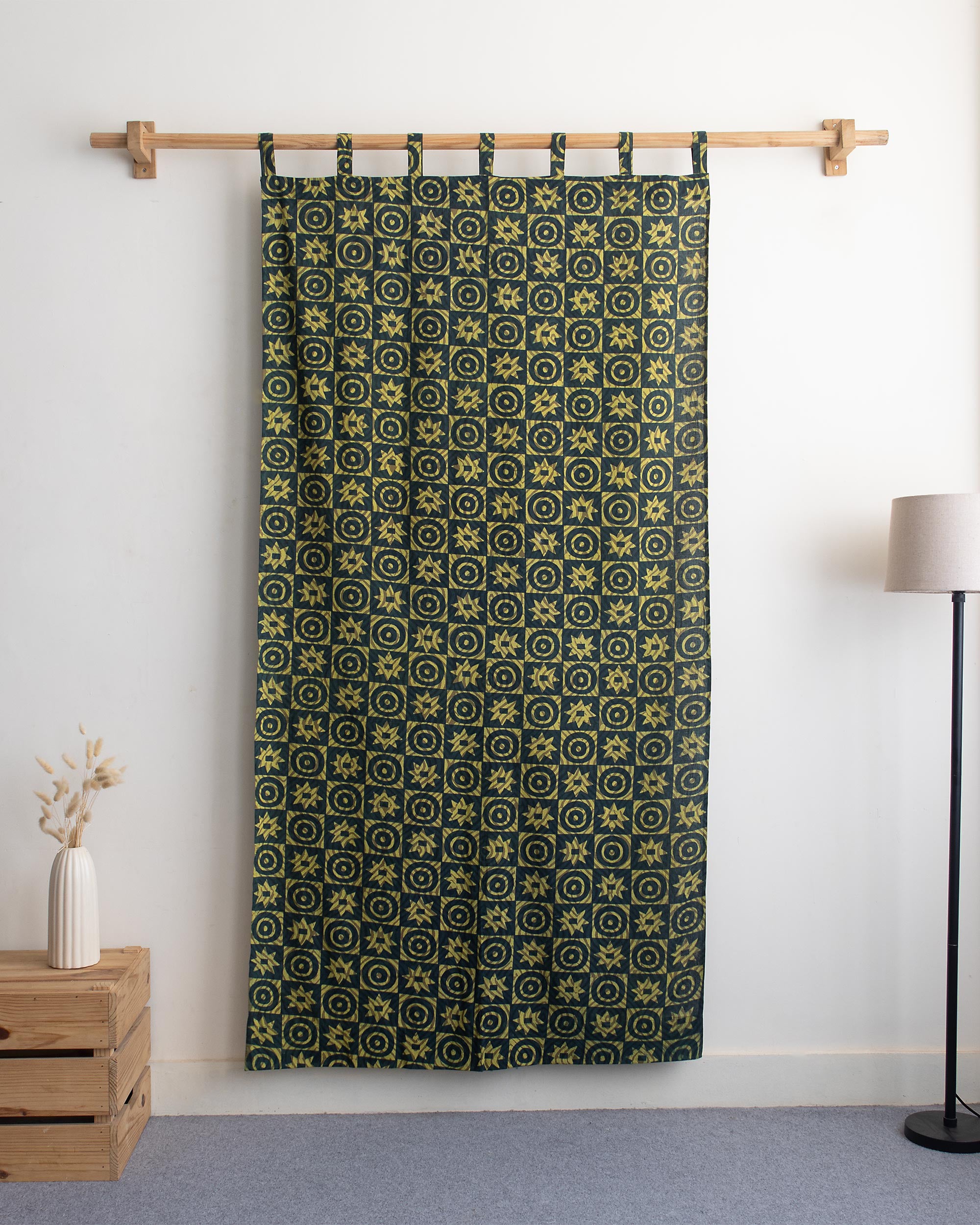 Geometric Block Printed Cotton Curtains Online