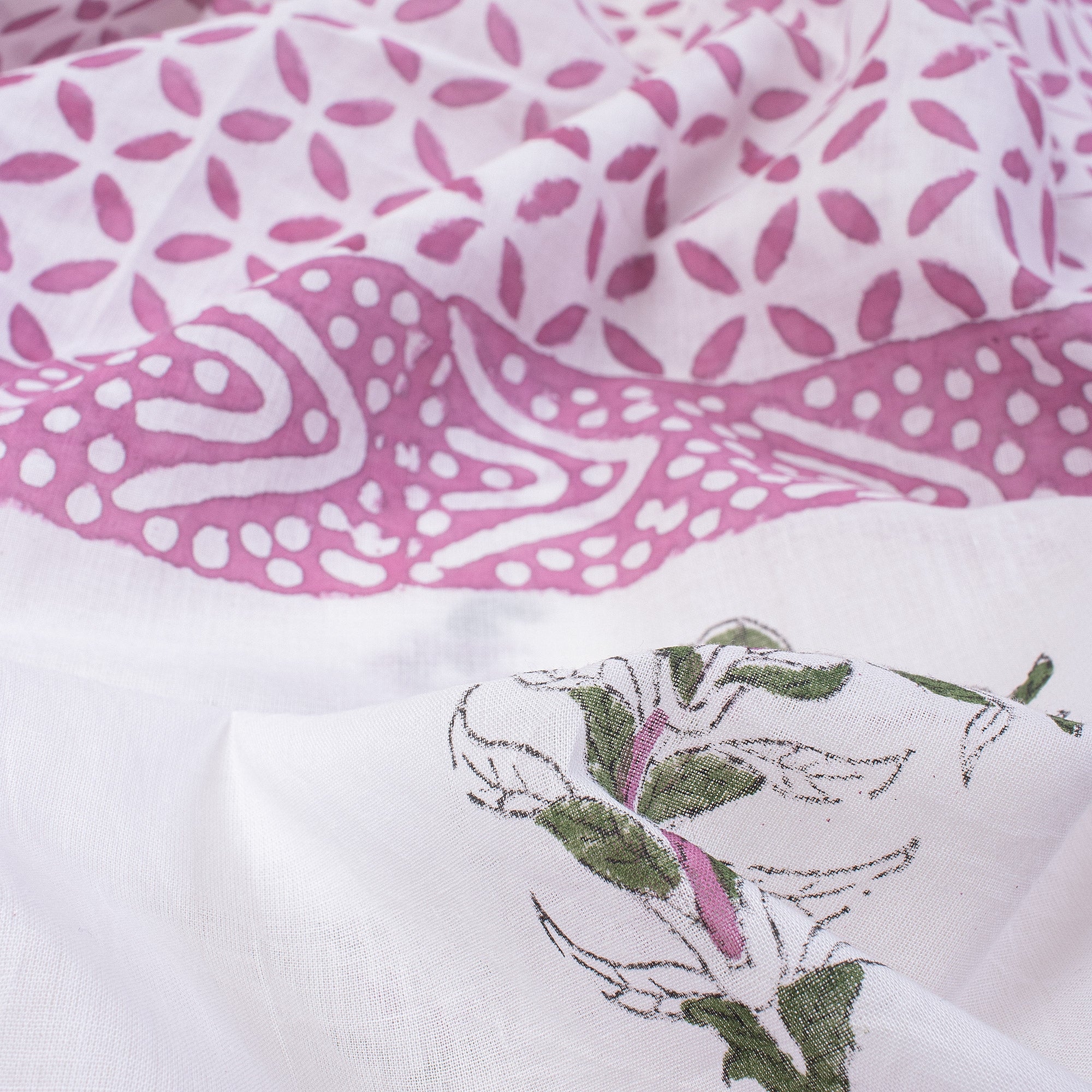 Geometrical Block Printed Cotton Sarong For Women