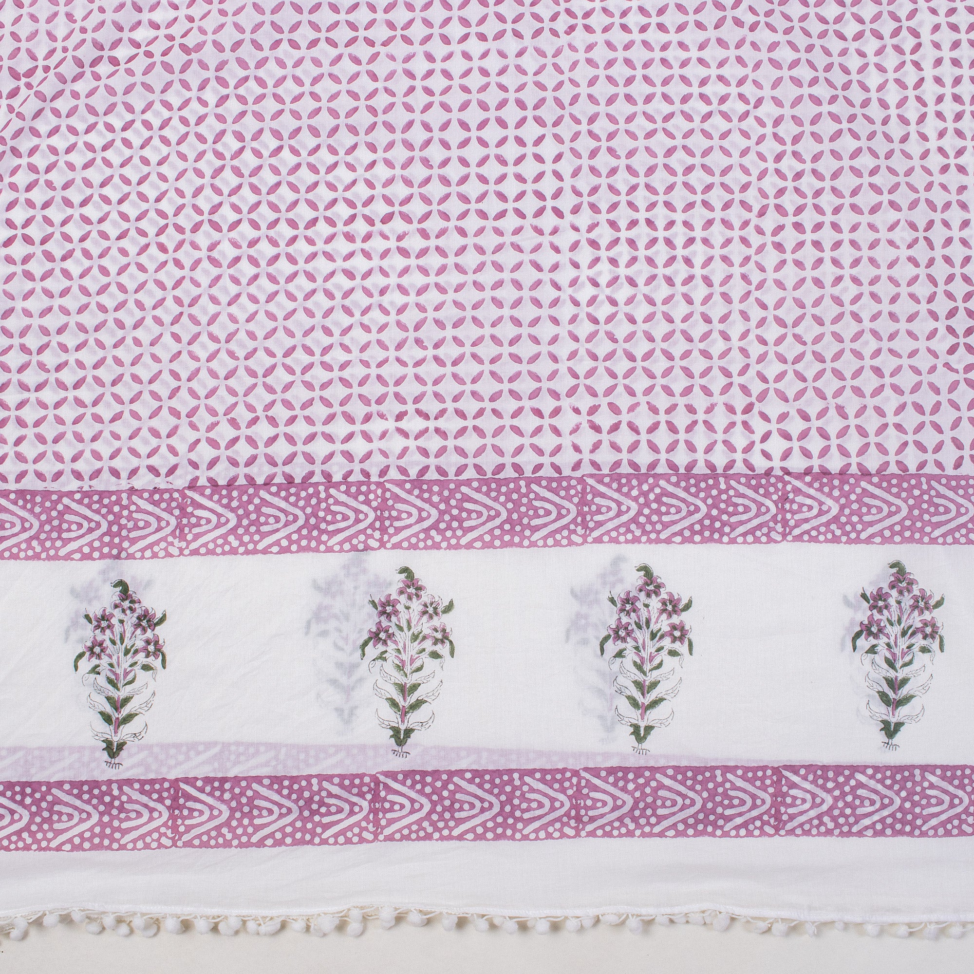 Geometrical Block Printed Cotton Sarong For Women